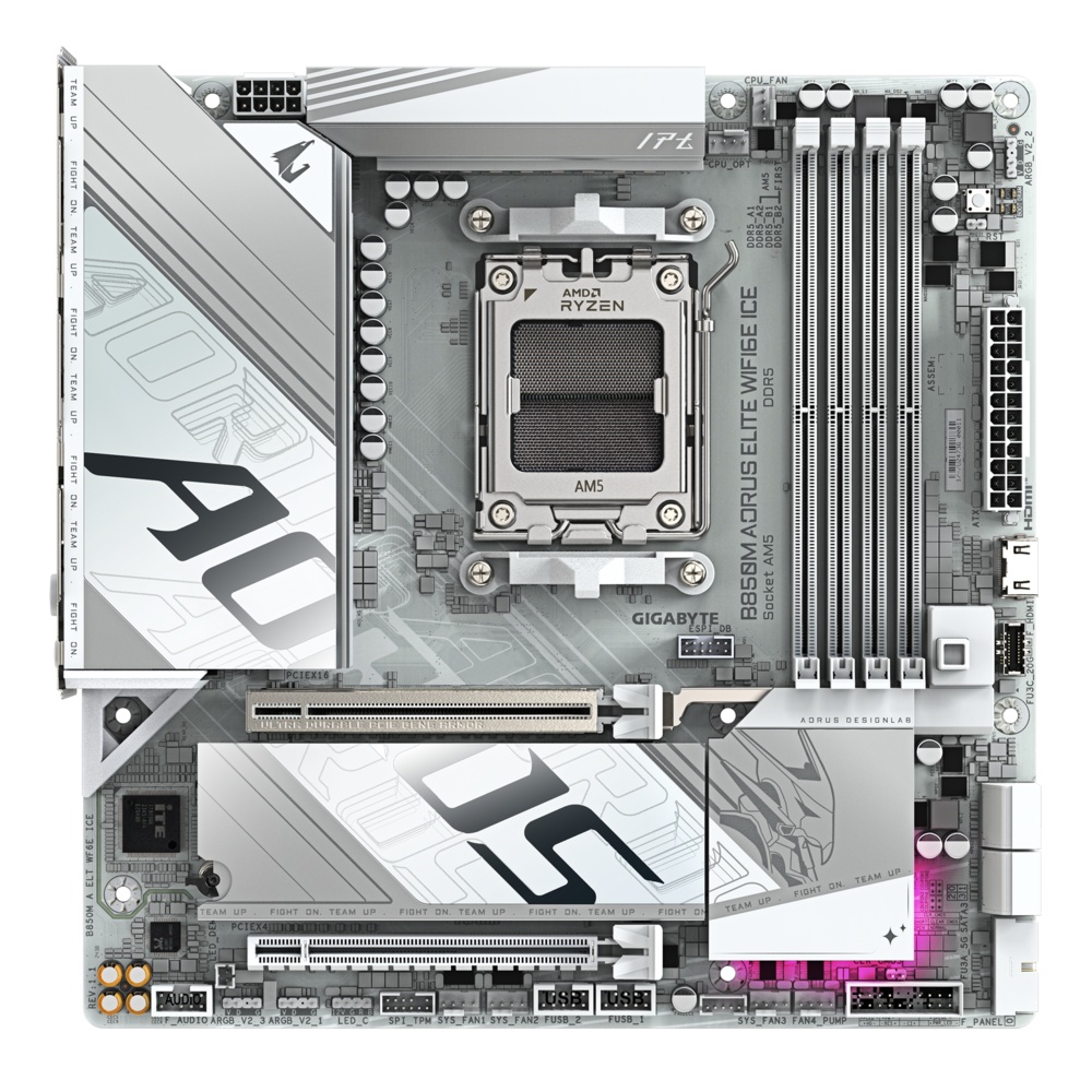Материнская плата Gigabyte B850M A ELT WF6E ICE SocketAM5 AMD B850 4xDDR5 mATX AC`97 8ch(7.1) 2.5Gg