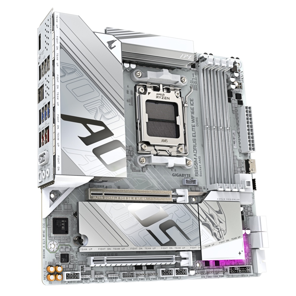 Материнская плата Gigabyte B850M A ELT WF6E ICE SocketAM5 AMD B850 4xDDR5 mATX AC`97 8ch(7.1) 2.5Gg