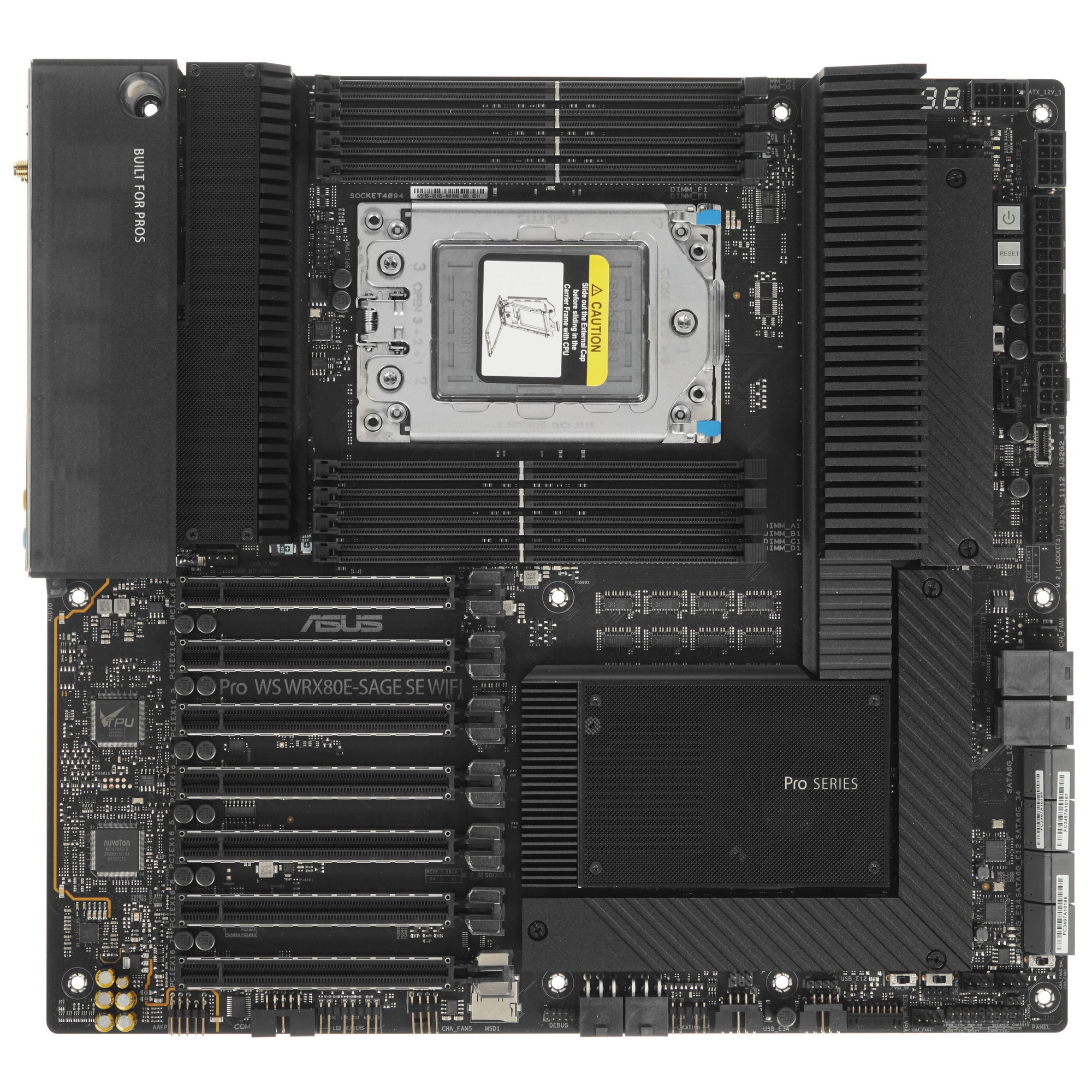 Материнская плата ASUS Pro WS WRX80E-SAGE SE WIFI, sWRX8, AMD WRX80, 8xDDR4, 8xSATA, 3xM.2, 7xPCI-E