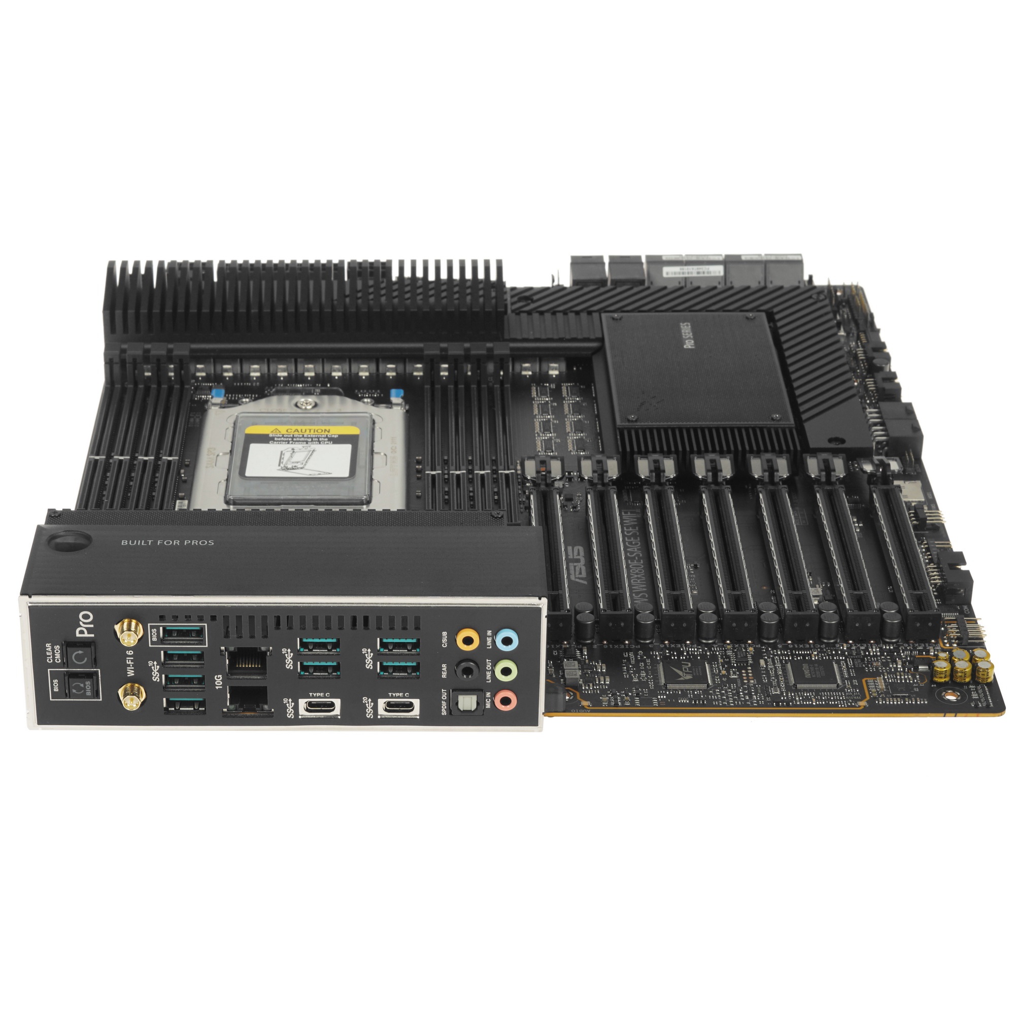 Материнская плата ASUS Pro WS WRX80E-SAGE SE WIFI, sWRX8, AMD WRX80, 8xDDR4, 8xSATA, 3xM.2, 7xPCI-E