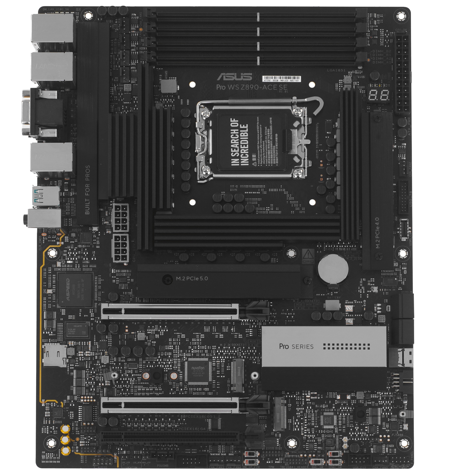 Материнская плата ASUS PRO WS Z890-ACE SE LGA1851 ATX 4хDDR5 3xPCIEx16 4xM.2 Thunderbolt USB-C HDMI
