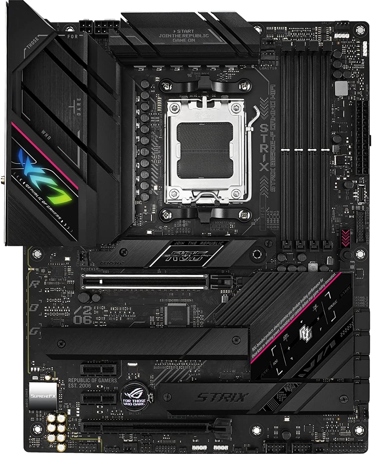 Материнская плата ASUS ROG STRIX B650E-F GAMING WIFI, AM5, AMD B650, 4xDDR5, 4xSATA, 3xM.2, 1xPCI-E