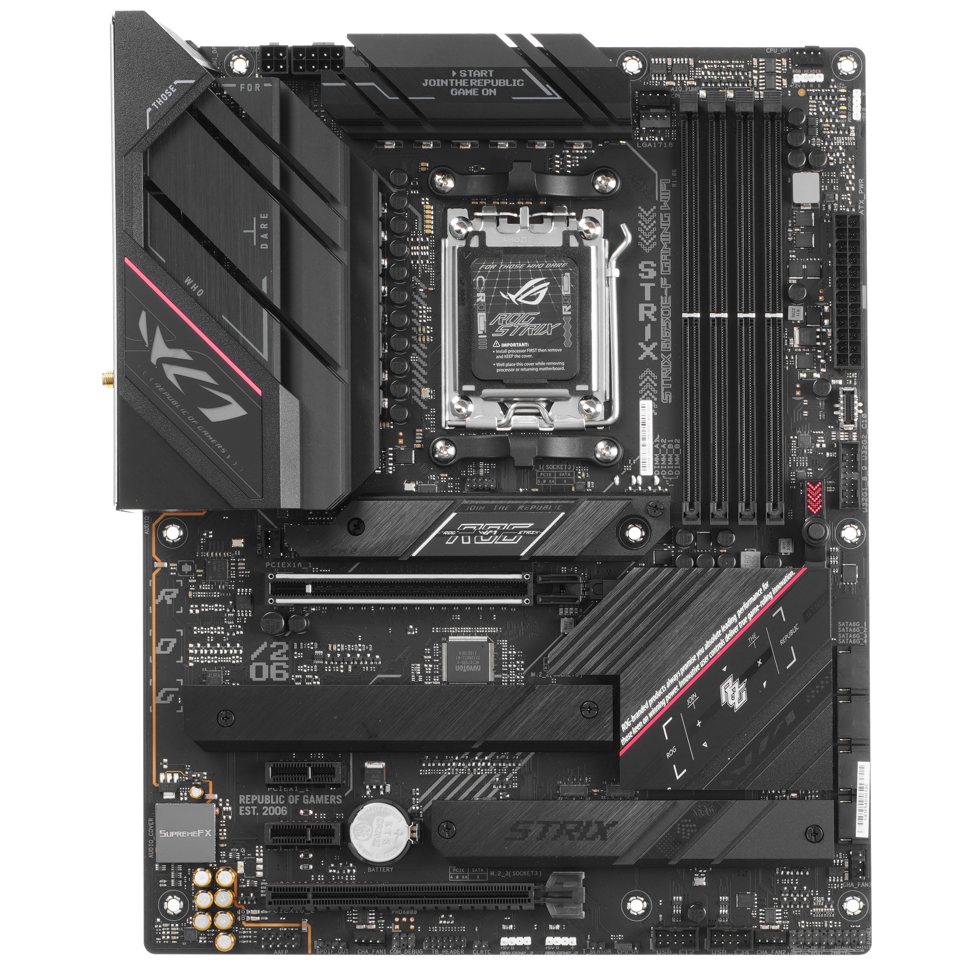 Материнская плата ASUS ROG STRIX B650E-F GAMING WIFI, AM5, AMD B650, 4xDDR5, 4xSATA, 3xM.2, 1xPCI-E