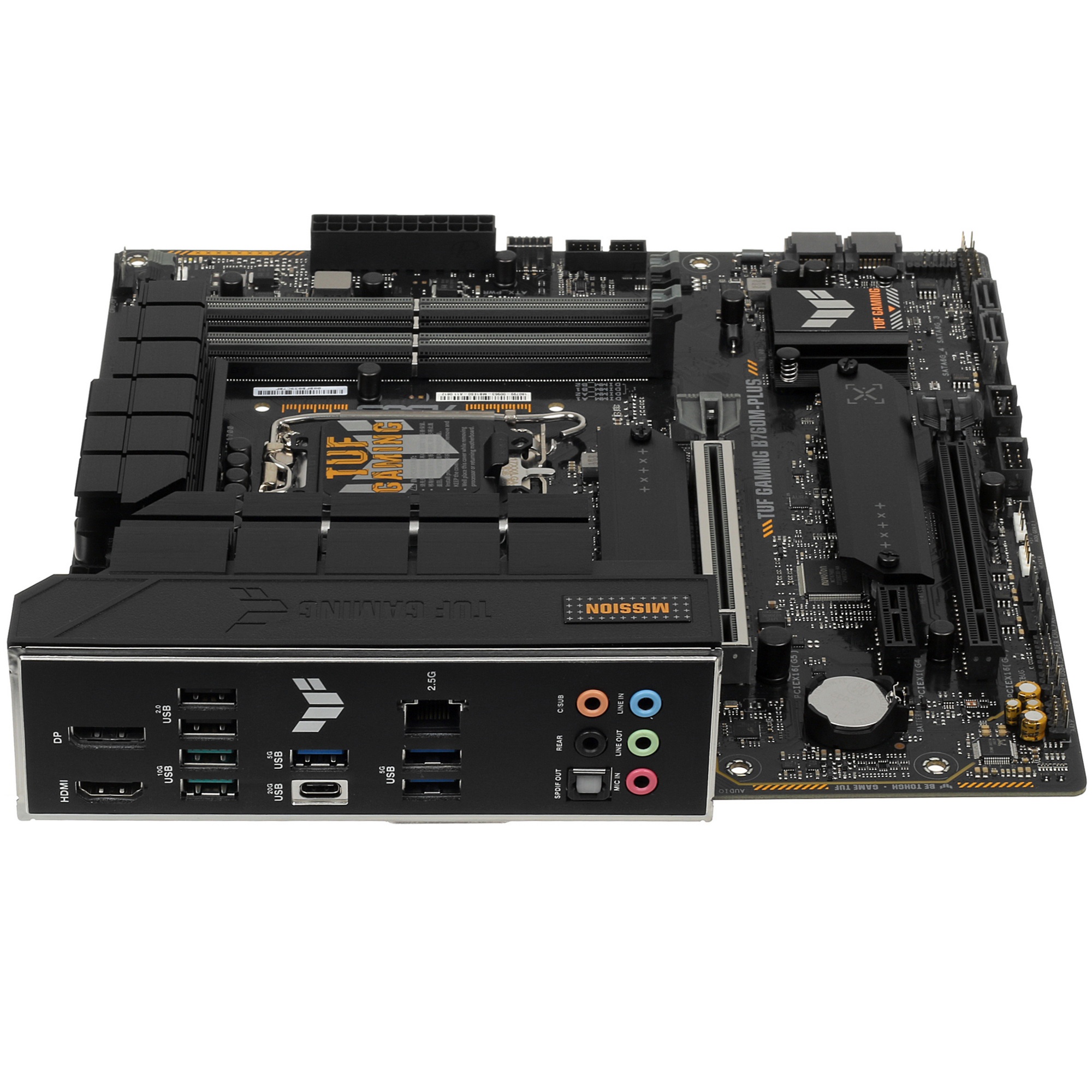 Материнская плата ASUS TUF GAMING B760M-PLUS, LGA 1700, Intel B760, 4xDDR5, 4xSATA, 2xM.2, 1xPCIe 5.