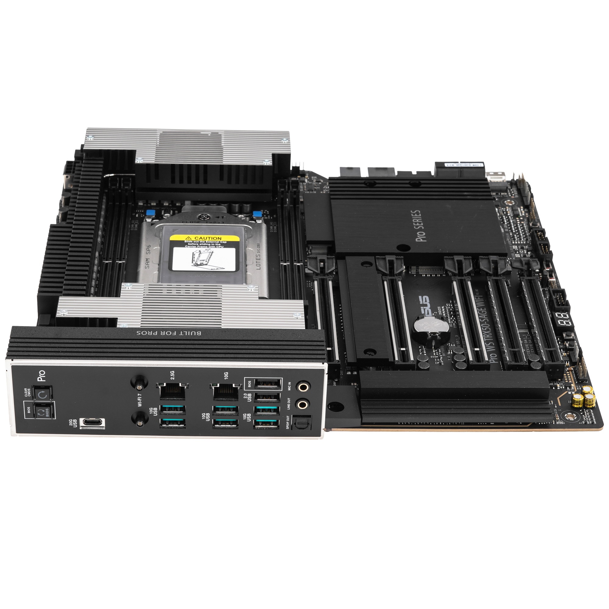 Материнская плата ASUS Pro WS TRX50-SAGE WIFI, sTR5, AMD TRX50, 4xDDR5, 4xSATA, 3xM.2, 1xSlimSAS, 1x