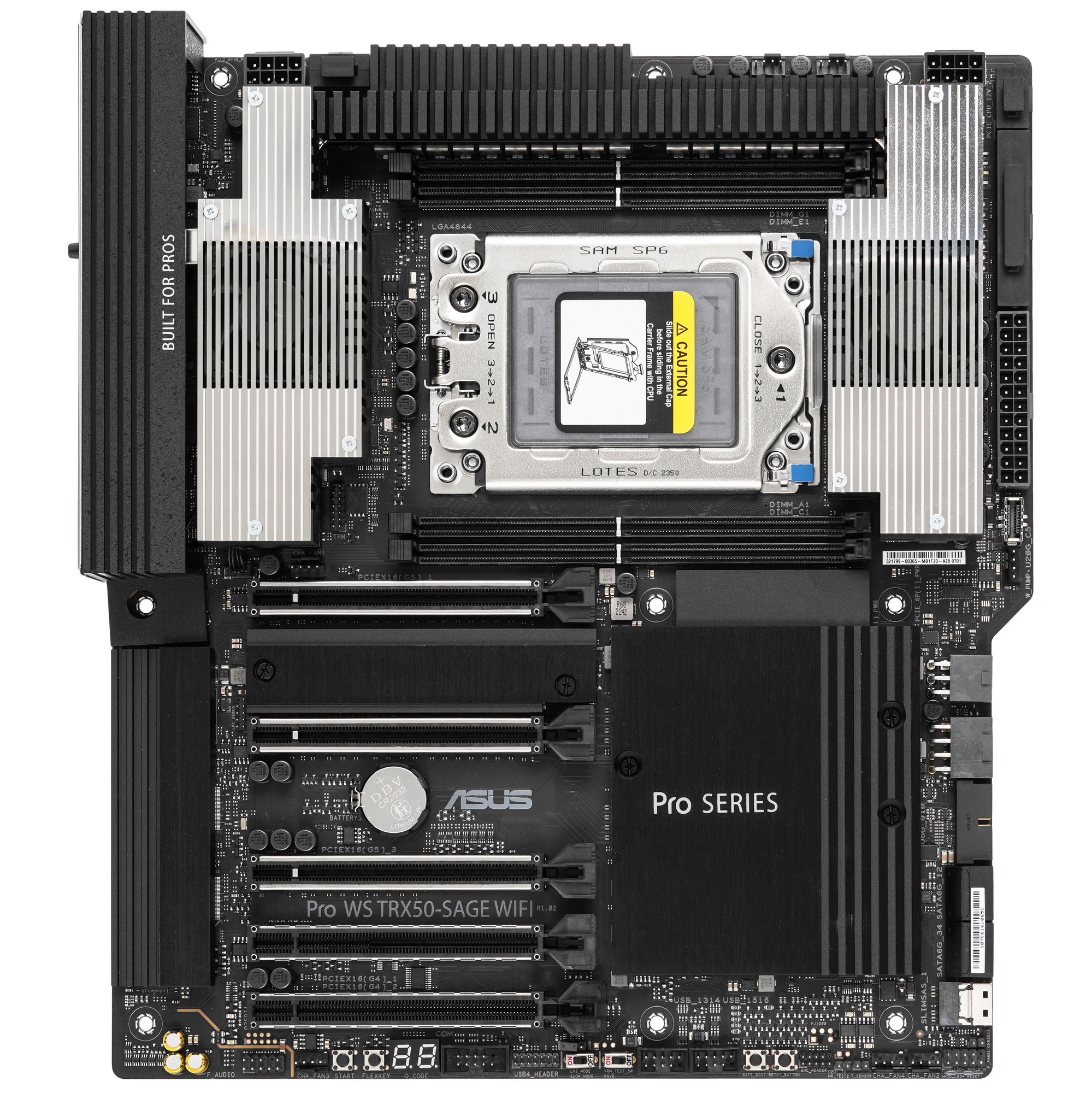 Материнская плата ASUS Pro WS TRX50-SAGE WIFI, sTR5, AMD TRX50, 4xDDR5, 4xSATA, 3xM.2, 1xSlimSAS, 1x