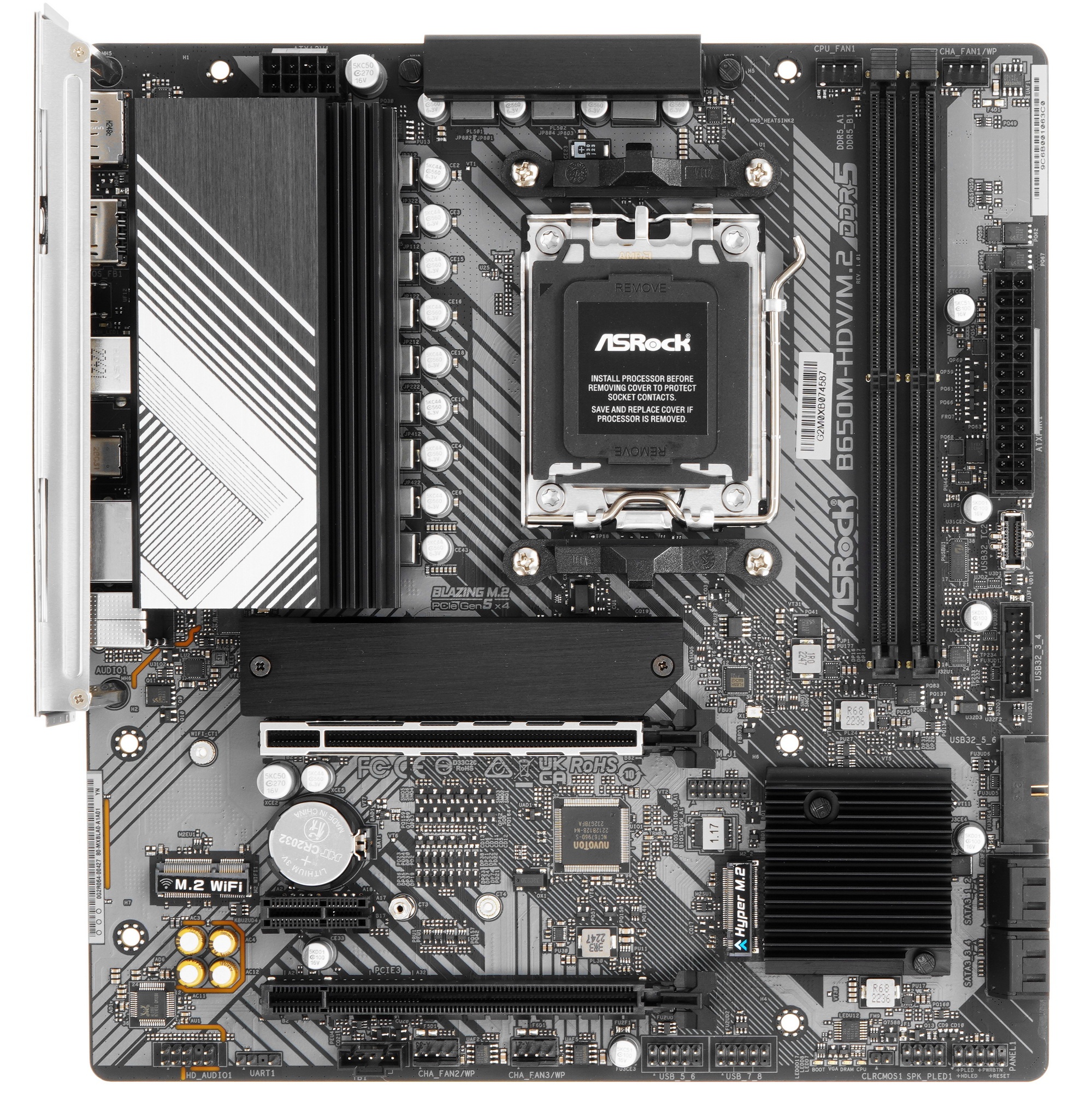 Материнская плата ASRock B650M-HDV/M.2, Socket AM5, AMD B650, 2xDDR5-5200, HDMI+DP, 2xPCI-Ex16, 1xPC
