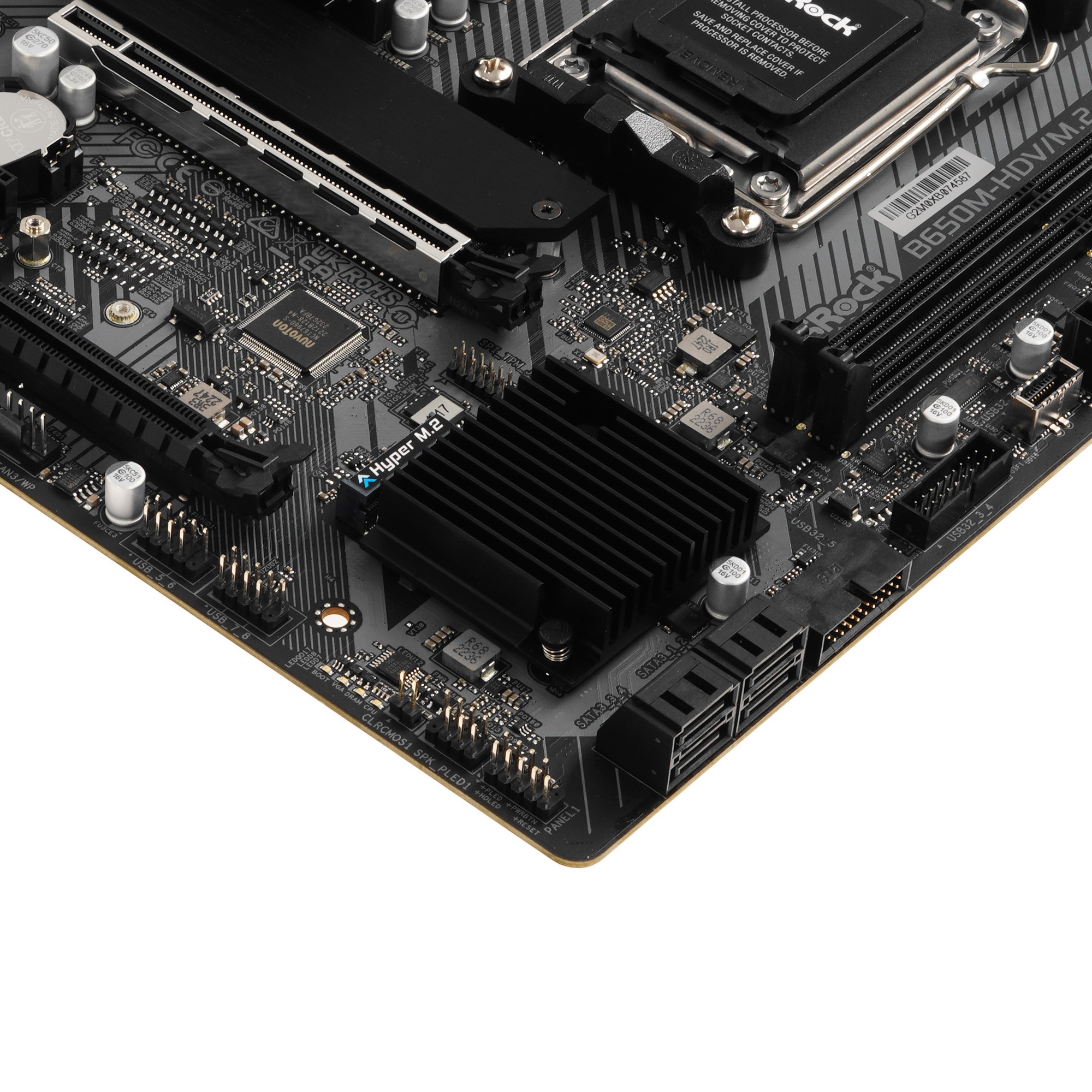 Материнская плата ASRock B650M-HDV/M.2, Socket AM5, AMD B650, 2xDDR5-5200, HDMI+DP, 2xPCI-Ex16, 1xPC
