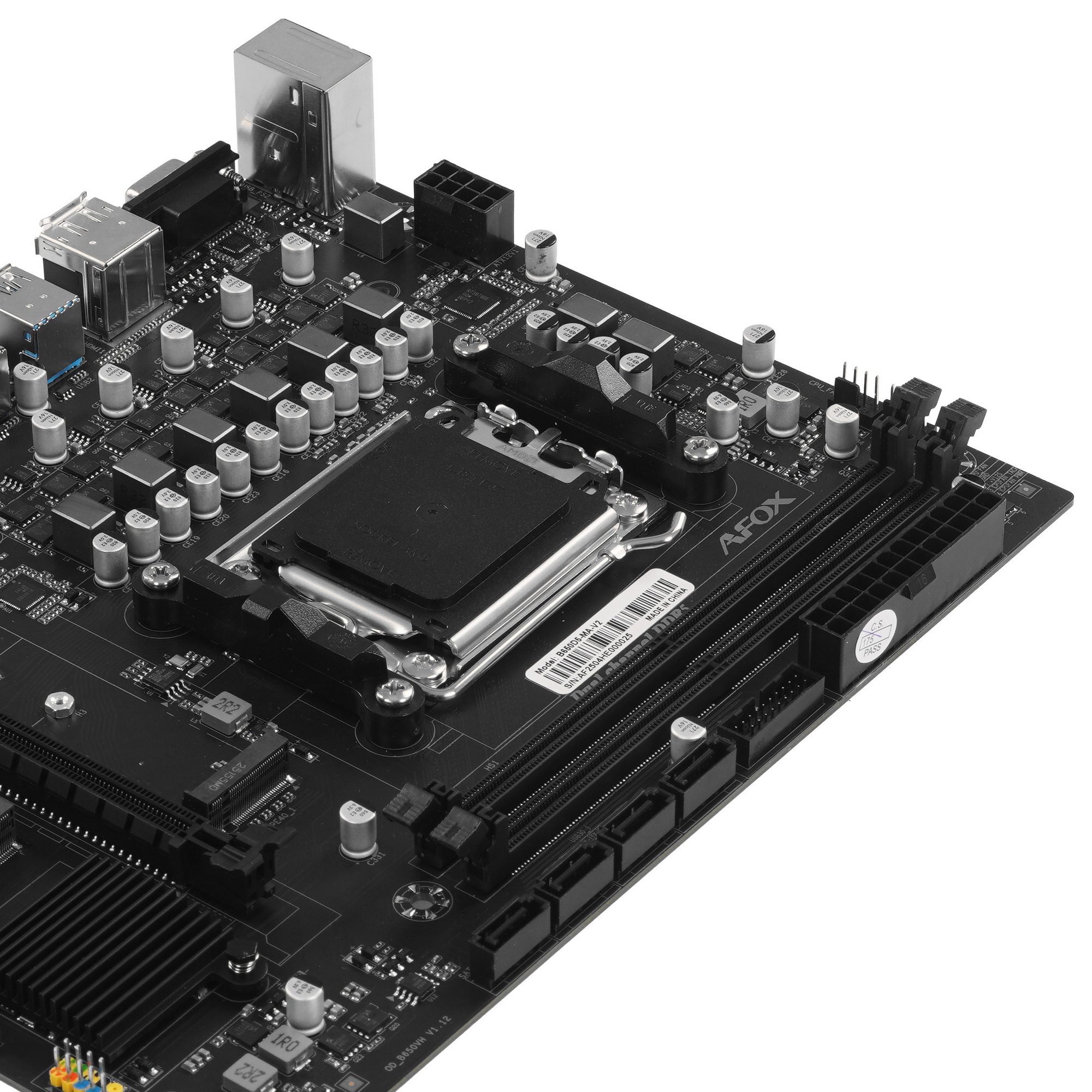 Материнская плата AFOX B650D5-MA-V2, AM5, AMD B650, 2xDDR5, 4xSATA, 1xM.2, 1xPCIe 4.0 x16, 1xPCIe x1