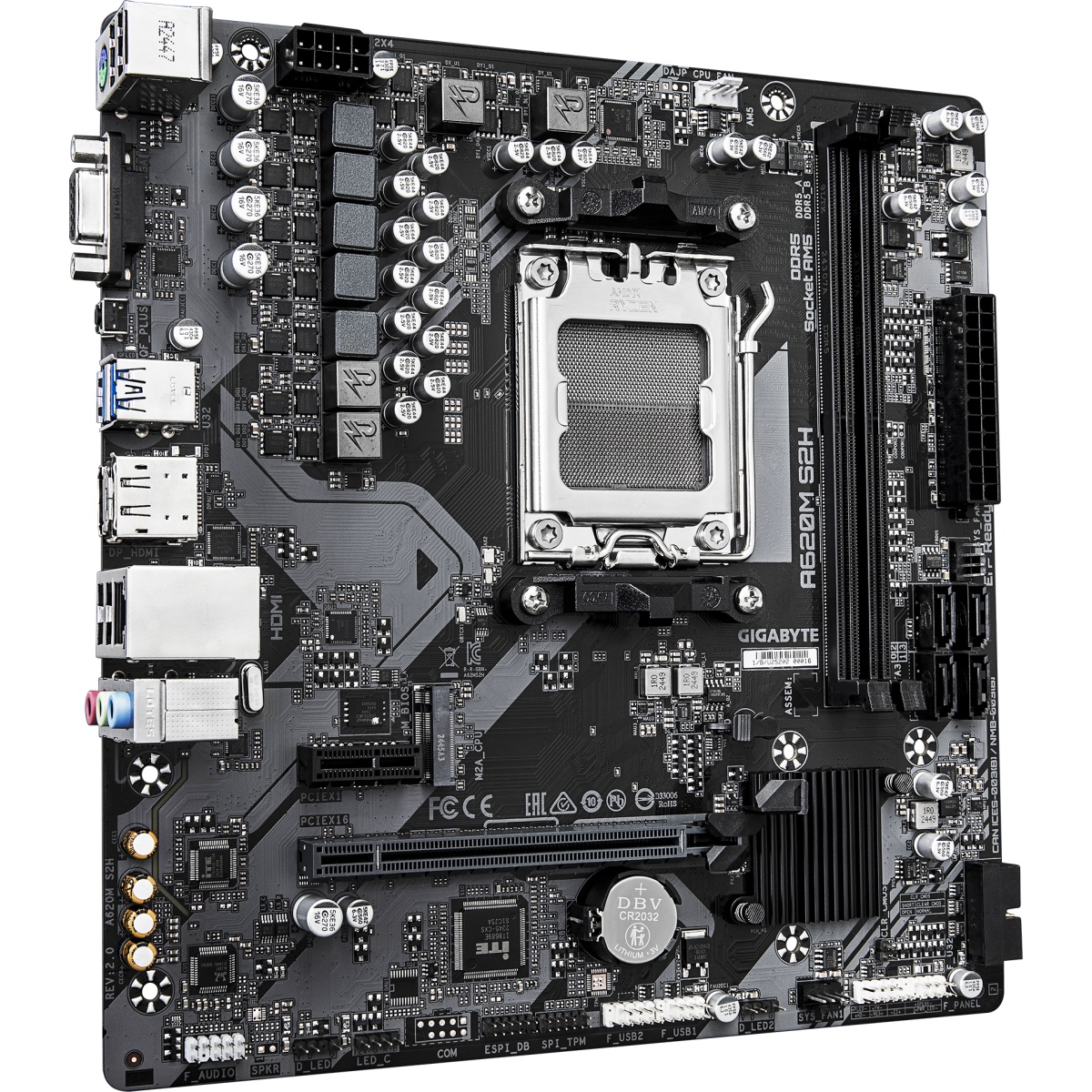 Материнская плата Gigabyte A620M S2H 2.0 AMD A620 SAM5 MATX
