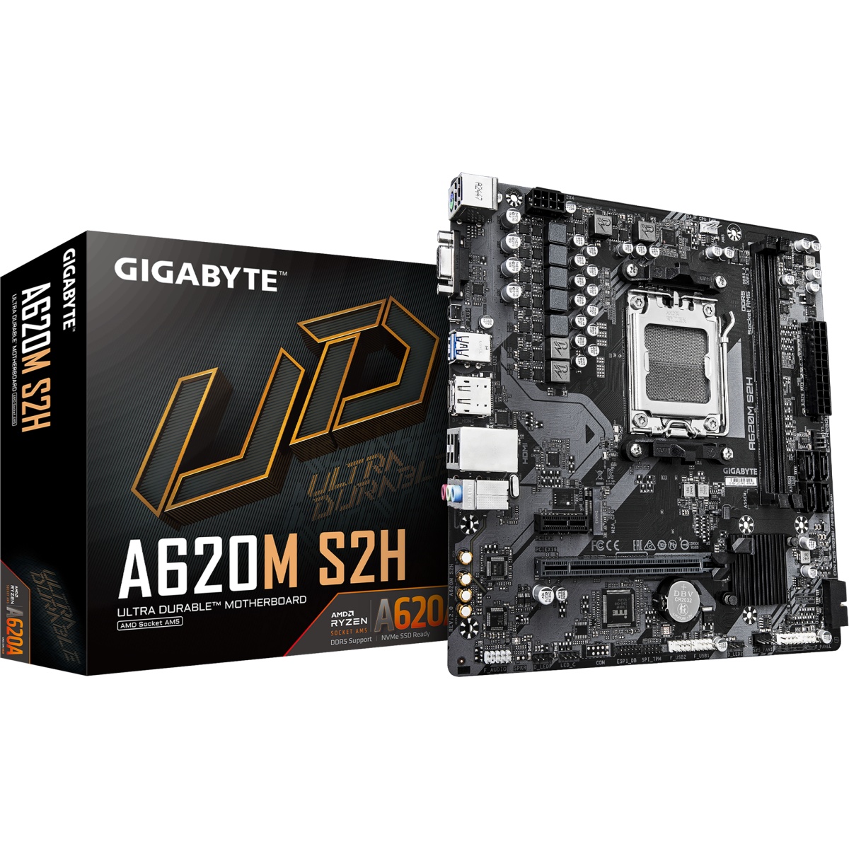 Материнская плата Gigabyte A620M S2H 2.0 AMD A620 SAM5 MATX
