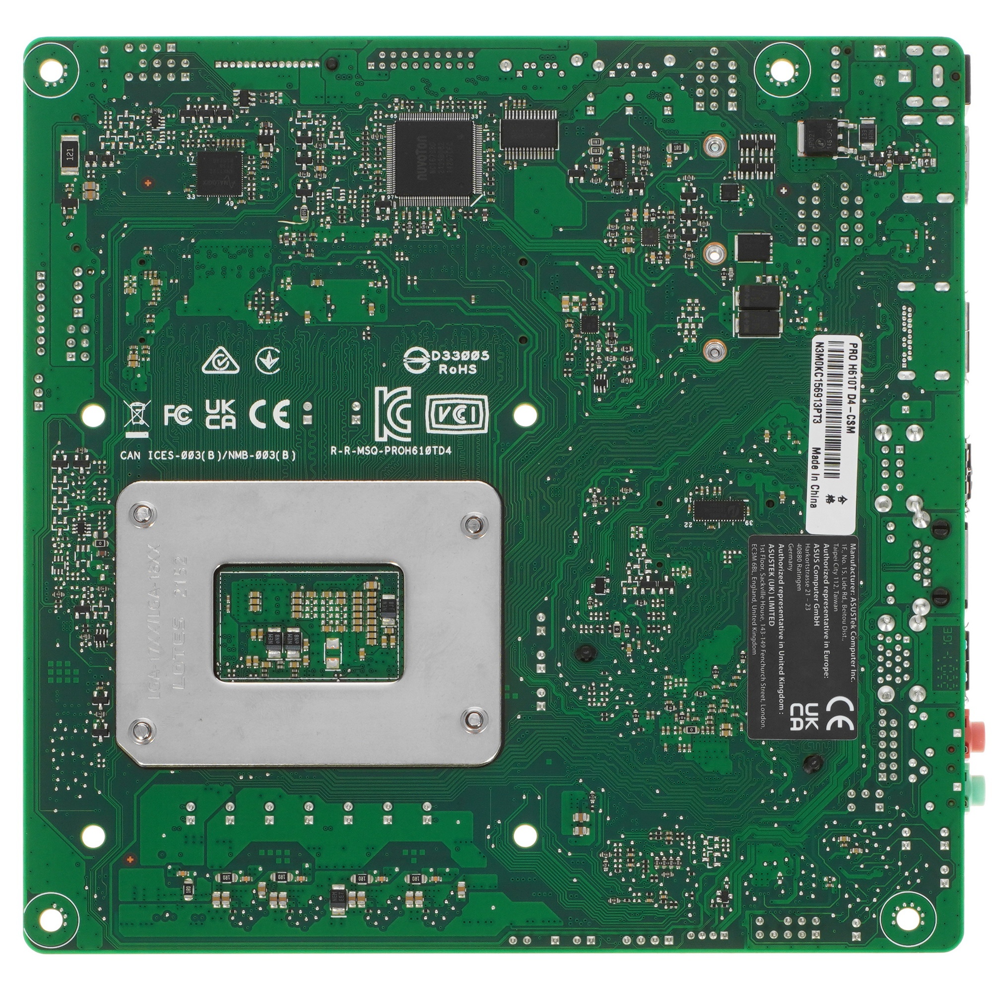 Материнская плата ASUS Pro H610T D4-CSM, LGA 1700, Intel H610, 2xSO-DIMM DDR4, 2xSATA, 1xM.2 (PCIe 4