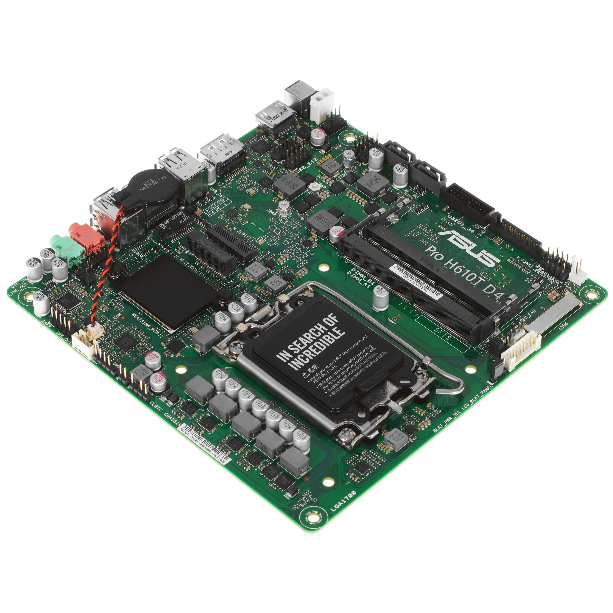 Материнская плата ASUS Pro H610T D4-CSM, LGA 1700, Intel H610, 2xSO-DIMM DDR4, 2xSATA, 1xM.2 (PCIe 4