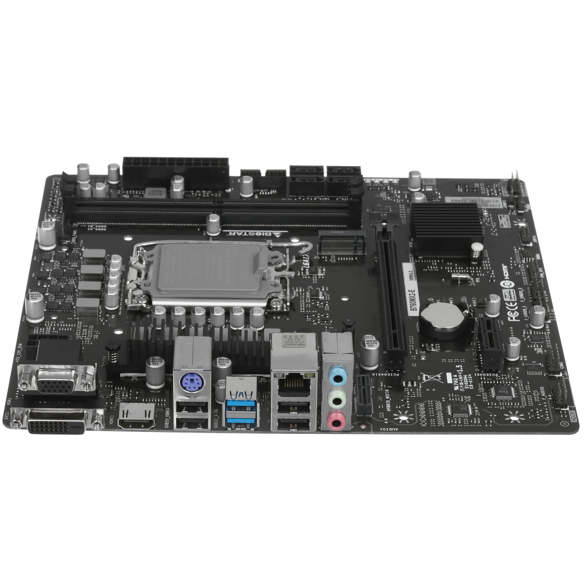 Материнская плата Biostar B760MX2-E, LGA 1700, Intel B760, 2xDDR5, 4xSATA, 1xM.2, 1xPCIe 4.0 x16, 1x