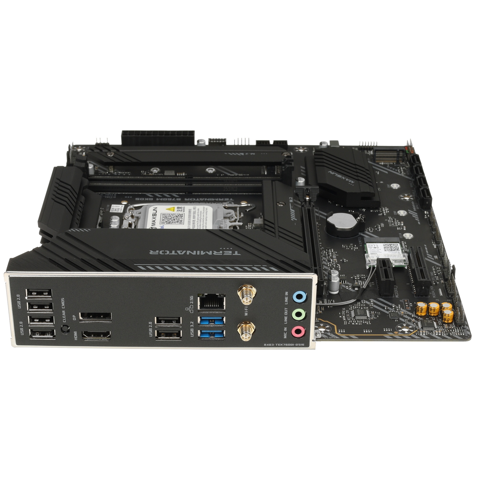 Материнская плата MAXSUN MS-Terminator B760M GKD5 WIFI (Socket 1700, mATX, 2*DDR5(96Gb), DP/HDMI, 4*