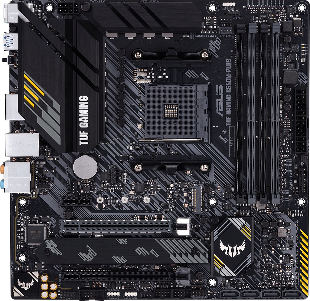 Материнская плата mATX ASUS TUF GAMING B5M-PLUS (AM4, AMD B5, 4*DDR4(40), 4*SATA 6G RAID, 2*M.2, 3*P