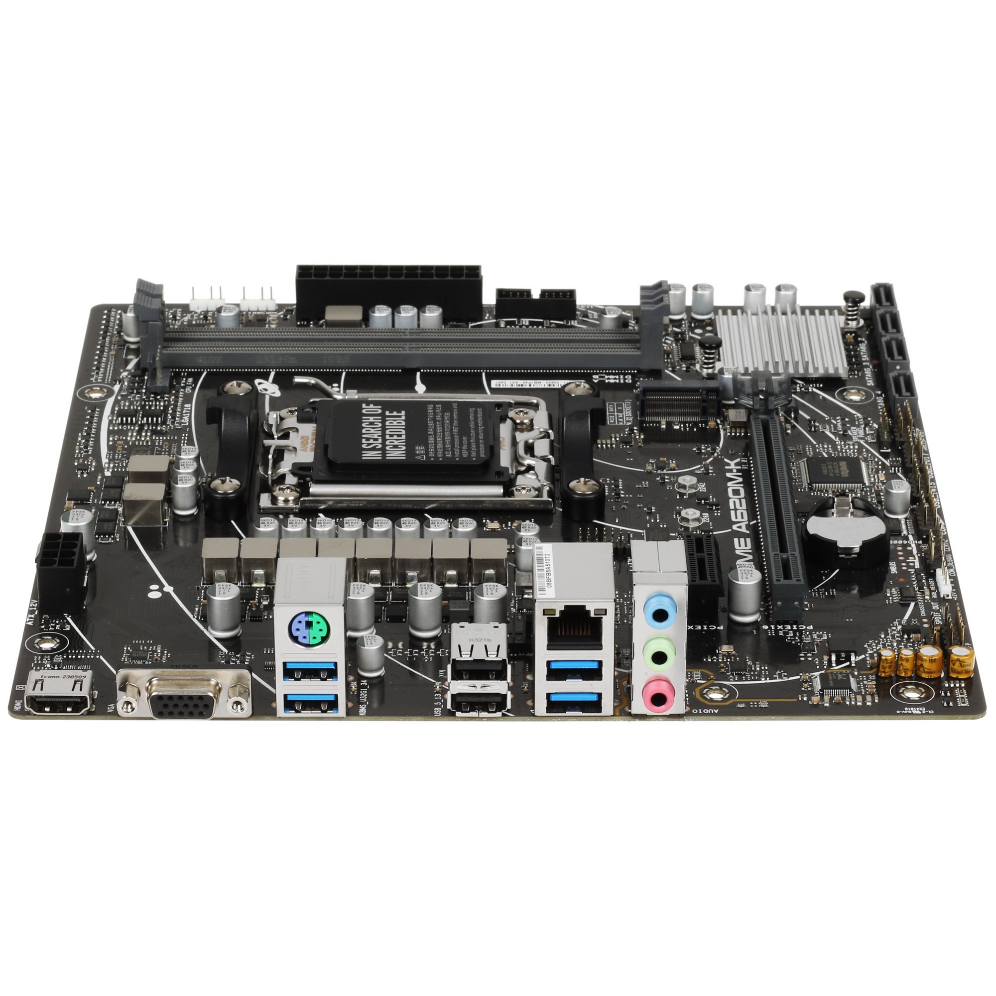Материнская плата ASUS PRIME A620M-K, AM5, AMD A620, 2xDDR5, 4xSATA, 1xM.2, 1xPCI-E 4.0 x16, 1xPCI-E