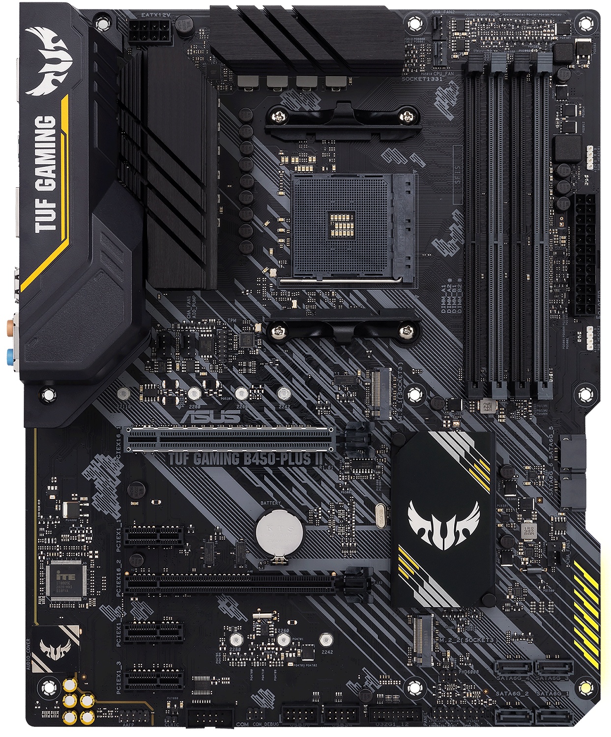 Материнская плата ASUS TUF GAMING B450-PLUS II, AM4, AMD B450, 4xDDR4, 6xSATA, 2xM.2, 1xPCI-E 3.0 x1