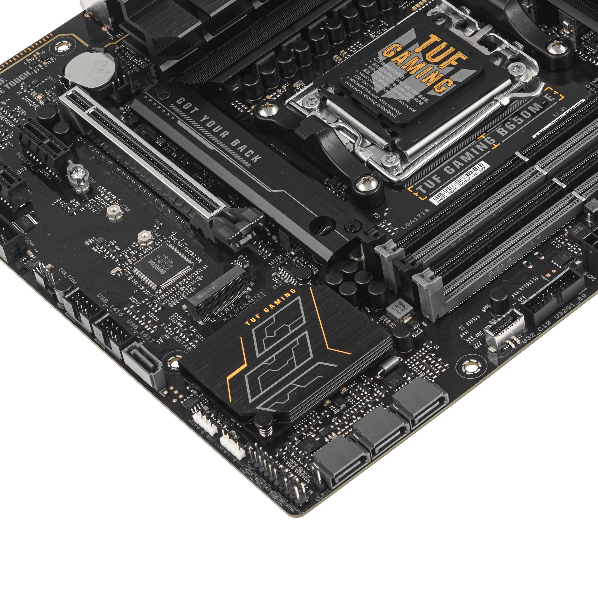 Материнская плата ASUS TUF GAMING B650M-E, AM5, AMD B650, 4xDDR5, 4xSATA, 2xM.2, 1xPCIe 4.0 x16, 2xP
