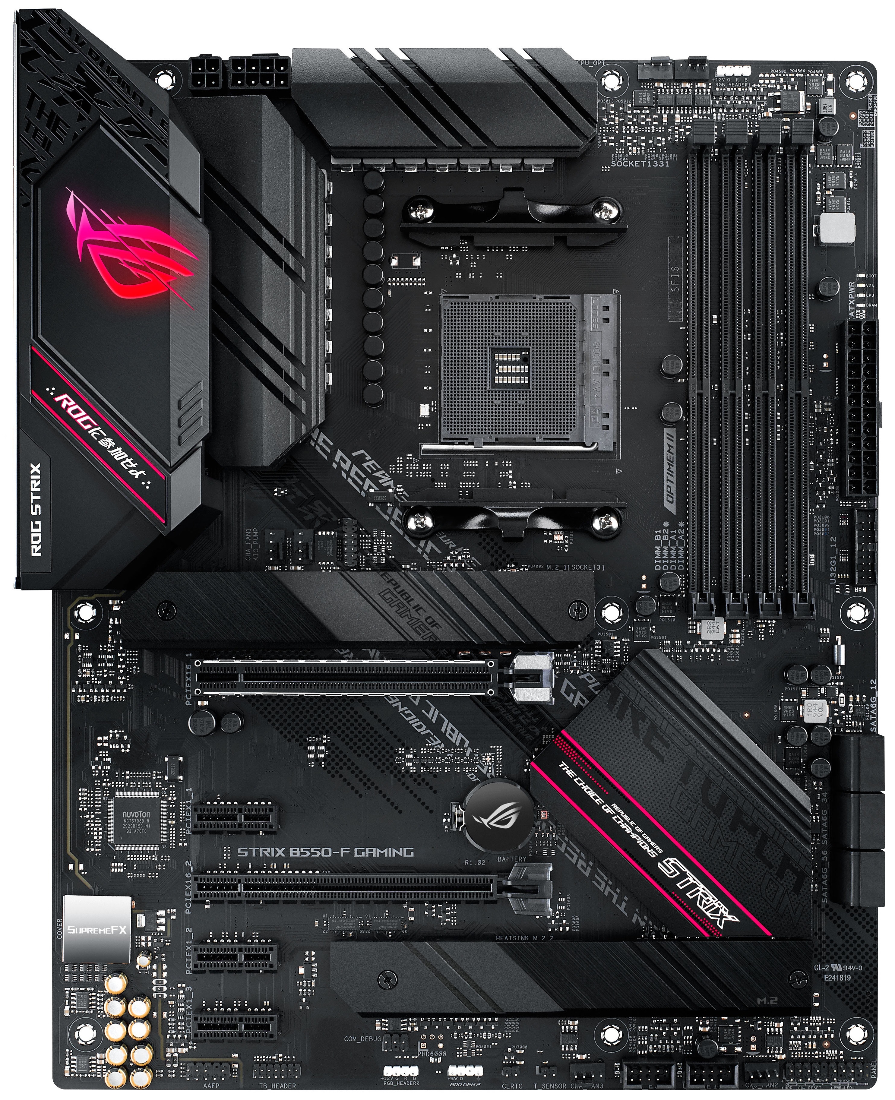 Материнская плата ASUS ROG STRIX B550-F GAMING, AM4, AMD B550, 4xDDR4, 6xSATA, 2xM.2, 1xPCI-E 3.0 x1