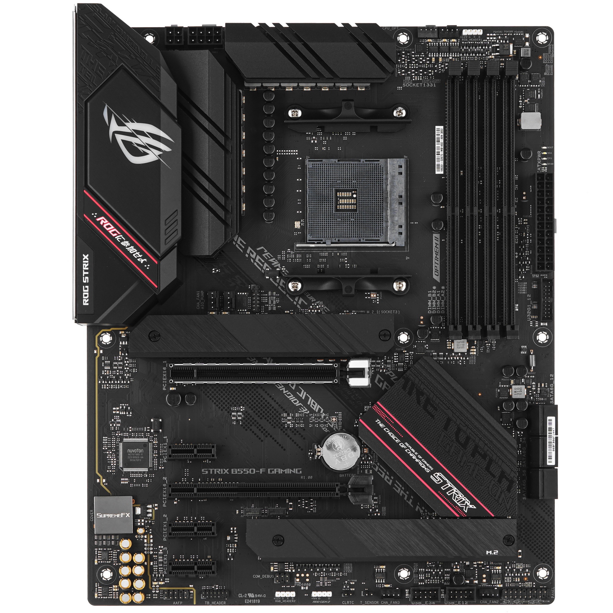 Материнская плата ASUS ROG STRIX B550-F GAMING, AM4, AMD B550, 4xDDR4, 6xSATA, 2xM.2, 1xPCI-E 3.0 x1
