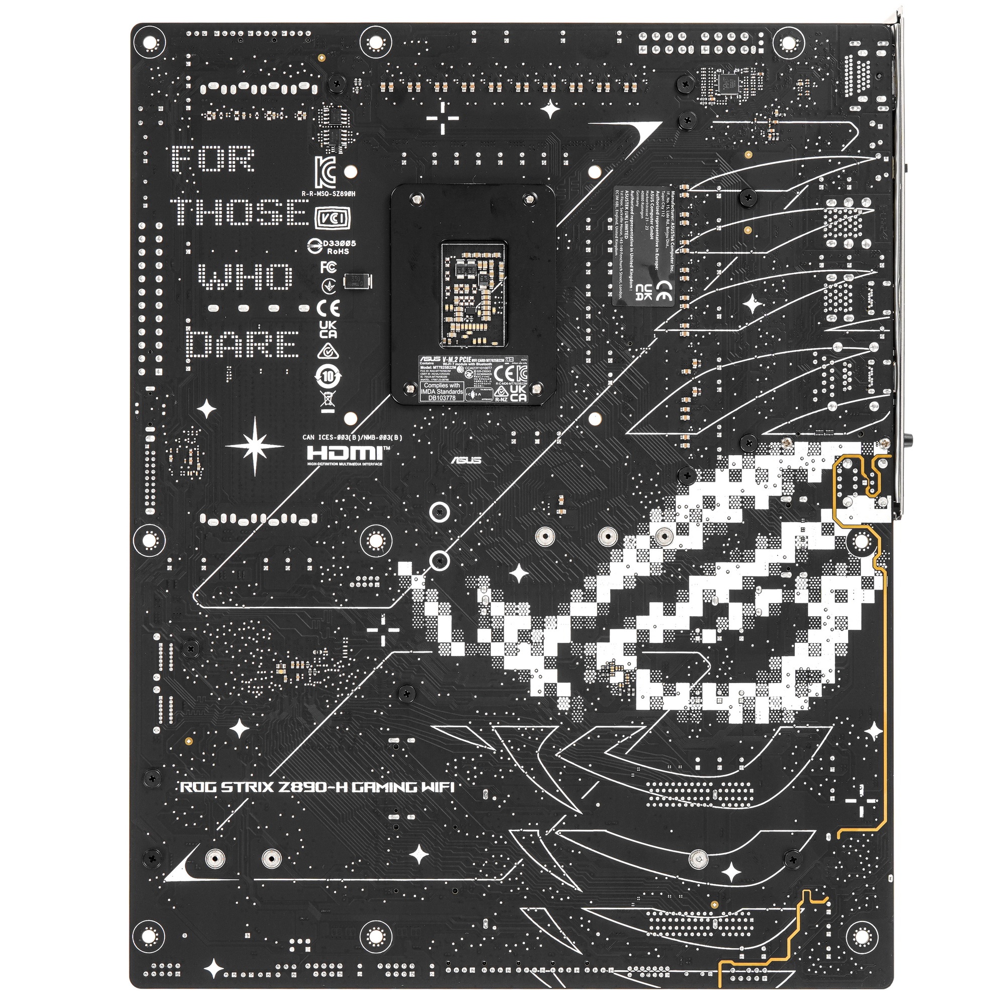 Материнская плата ASUS ROG STRIX Z890-H GAMING WIFI, LGA1851, Intel Z890, 4xDDR5, 4xSATA, 4xM.2, 1xP