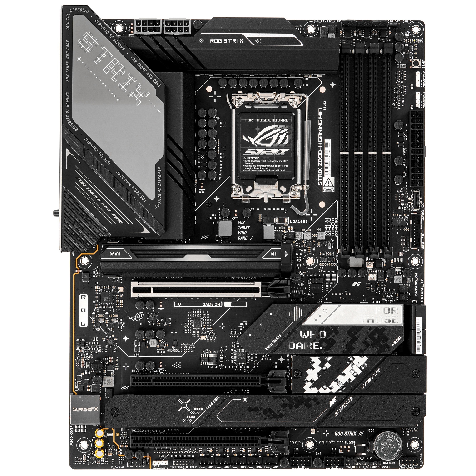 Материнская плата ASUS ROG STRIX Z890-H GAMING WIFI, LGA1851, Intel Z890, 4xDDR5, 4xSATA, 4xM.2, 1xP
