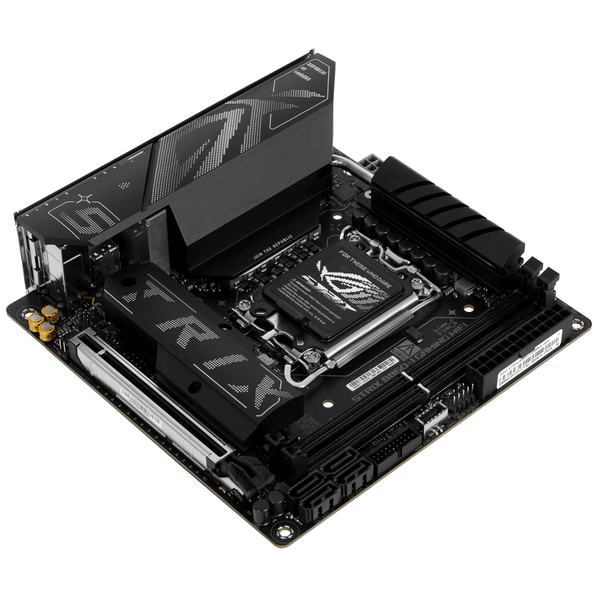 Материнская плата ASUS ROG STRIX B860-I GAMING WIFI, LGA1851, Intel B860, 2xDDR5, 4xSATA, 2xM.2, 1xP