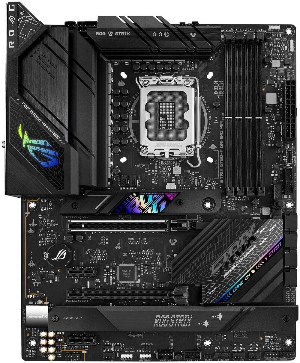 Материнская плата ASUS ROG STRIX B760-F GAMING WIFI, LGA 1700, Intel B760, 4xDDR5, 4xSATA, 3xM.2, 1x