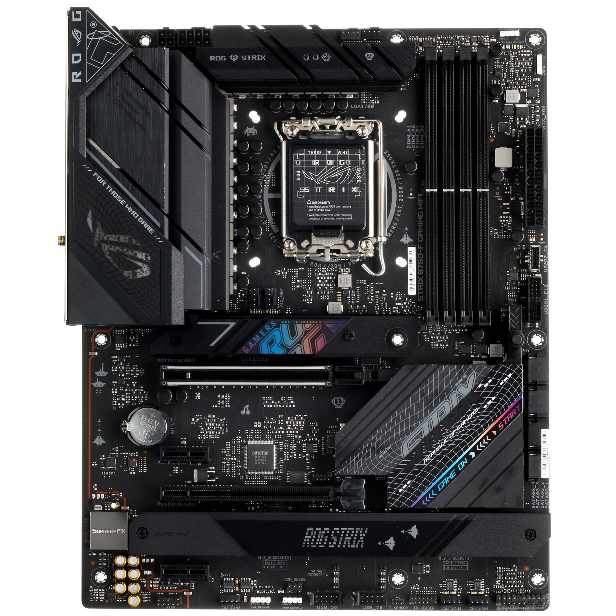 Материнская плата ASUS ROG STRIX B760-F GAMING WIFI, LGA 1700, Intel B760, 4xDDR5, 4xSATA, 3xM.2, 1x