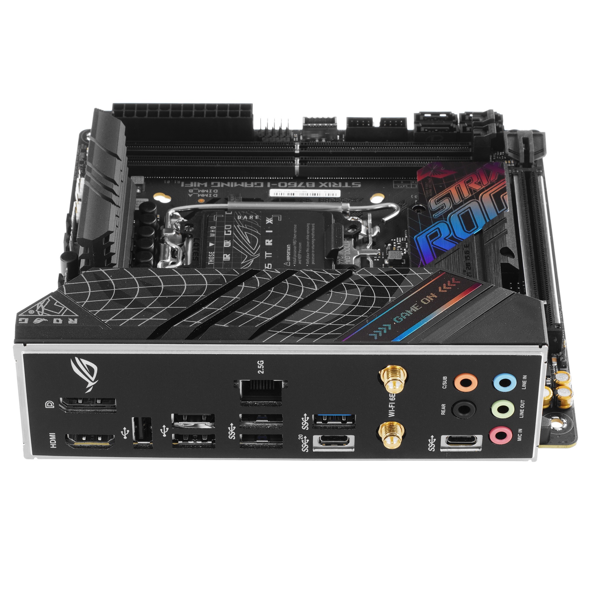 Материнская плата ASUS ROG STRIX B760-I GAMING WIFI, LGA 1700, Intel B760, 2xDDR5, 4xSATA, 2xM.2, 1x