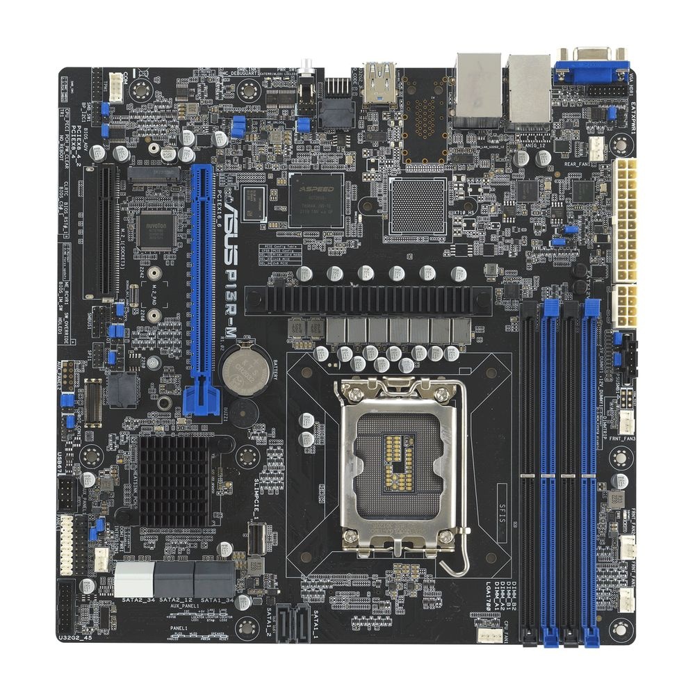 Материнская плата ASUS P13R-M LGA1700 mATX 4xDDR5 PCIEx16 PCIEx8 M.2 VGA 2хGLAN