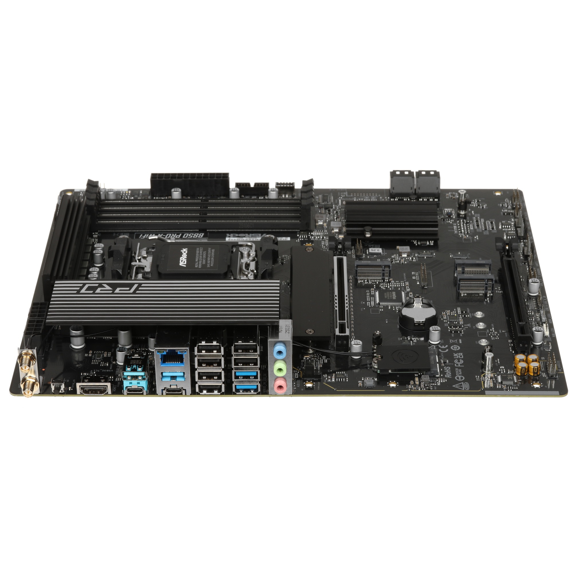 Материнская плата ASROCK B850 PRO-A WIFI, AM5, B850, 4*DDR5, 4*SATA, 4*M.2, 6*USB 2.0, 4*USB 3.2, 2*