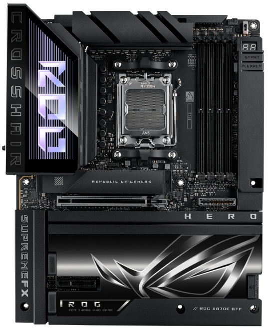 Материнская плата ASUS ROG CROSSHAIR X870E HERO BTF AM5 ATX 4xDDR5 PCIEx16 PCIEx4 5xM.2 4xUSB-C HDMI
