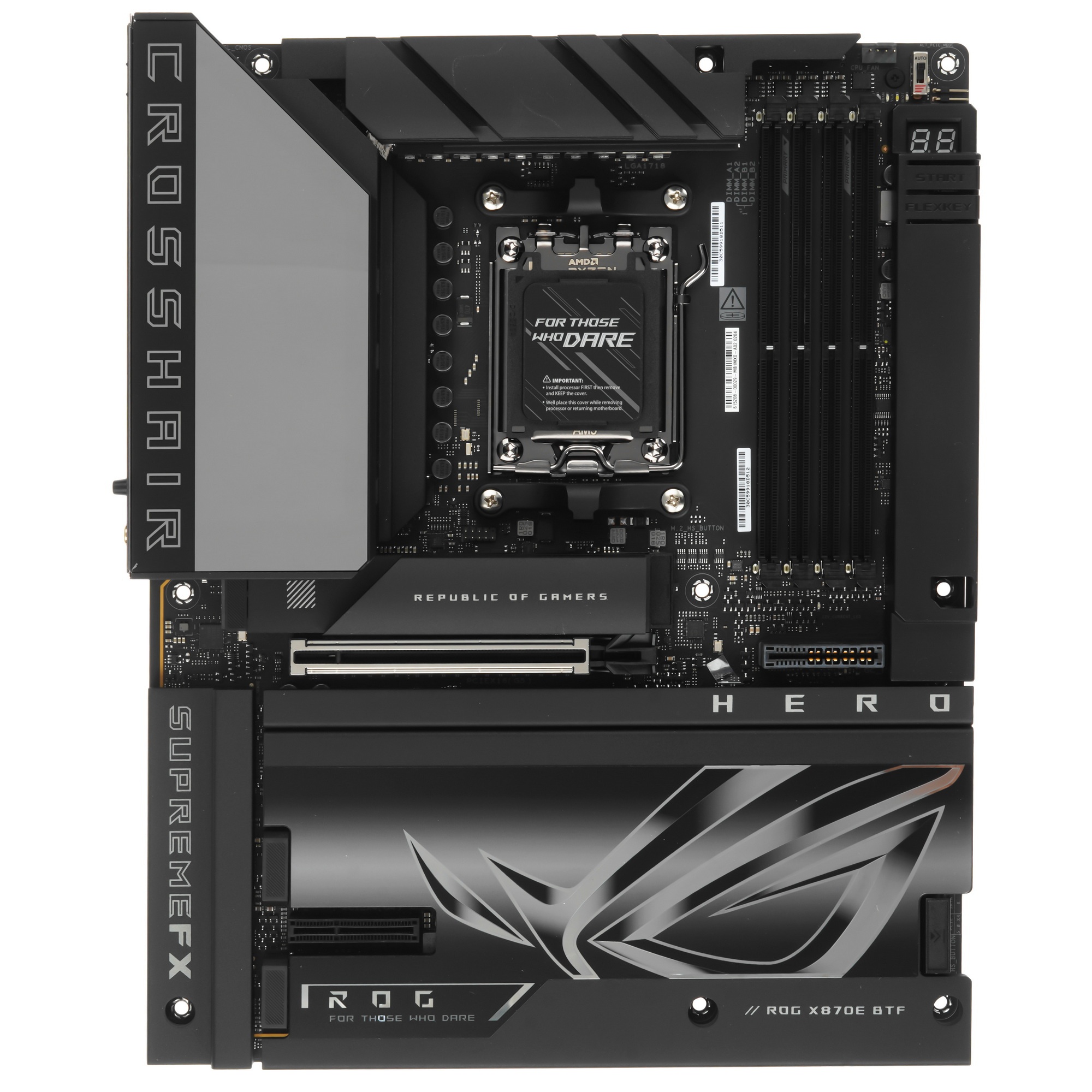 Материнская плата ASUS ROG CROSSHAIR X870E HERO BTF AM5 ATX 4xDDR5 PCIEx16 PCIEx4 5xM.2 4xUSB-C HDMI