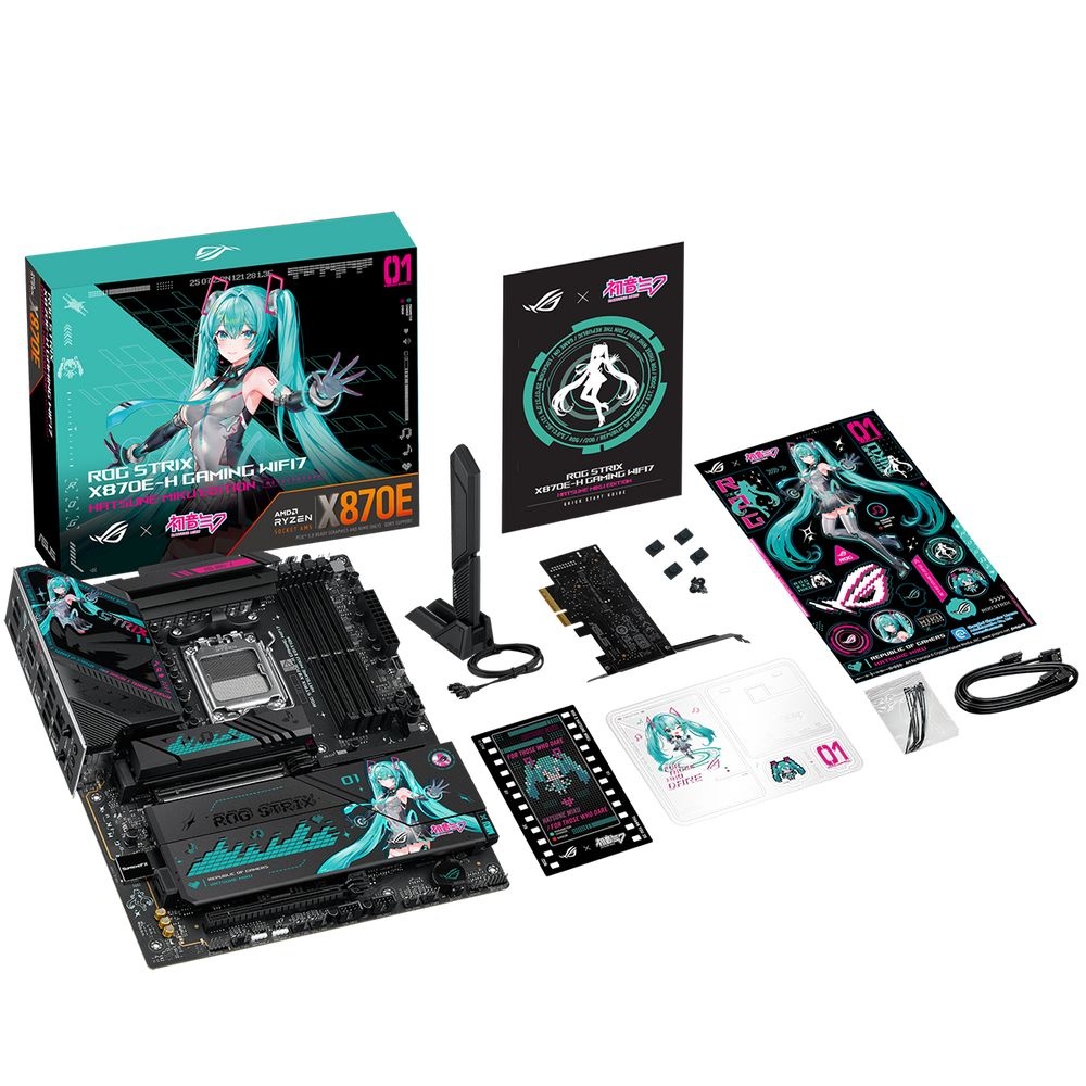 Материнская плата ASUS ROG STRIX X870E-H GAMING MIKU AM5 ATX 4xDDR5 2xPCIEx16 4xM.2 3xUSB-C HDMI 5GL