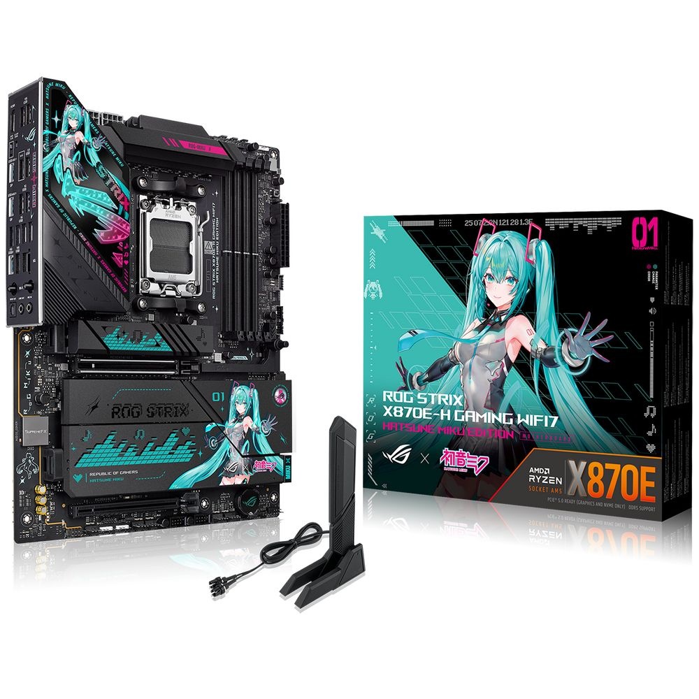 Материнская плата ASUS ROG STRIX X870E-H GAMING MIKU AM5 ATX 4xDDR5 2xPCIEx16 4xM.2 3xUSB-C HDMI 5GL