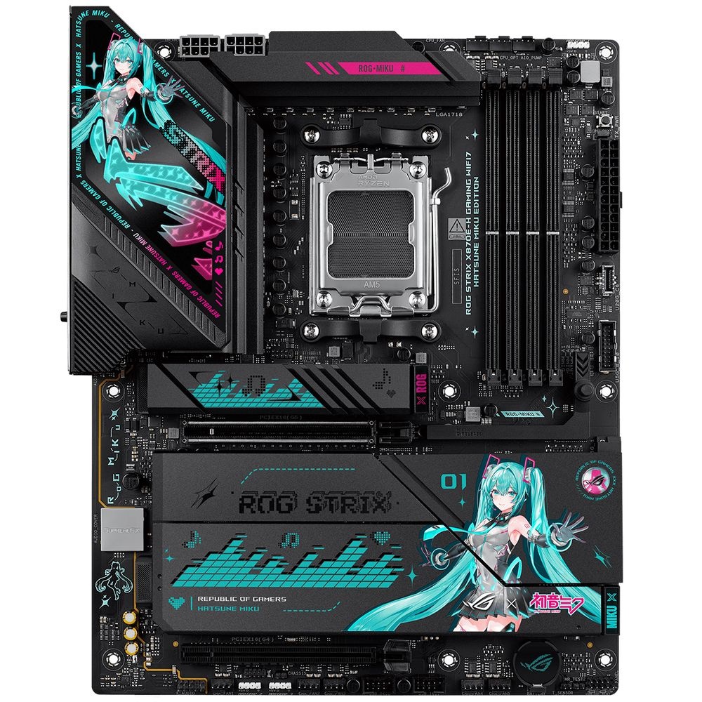 Материнская плата ASUS ROG STRIX X870E-H GAMING MIKU AM5 ATX 4xDDR5 2xPCIEx16 4xM.2 3xUSB-C HDMI 5GL