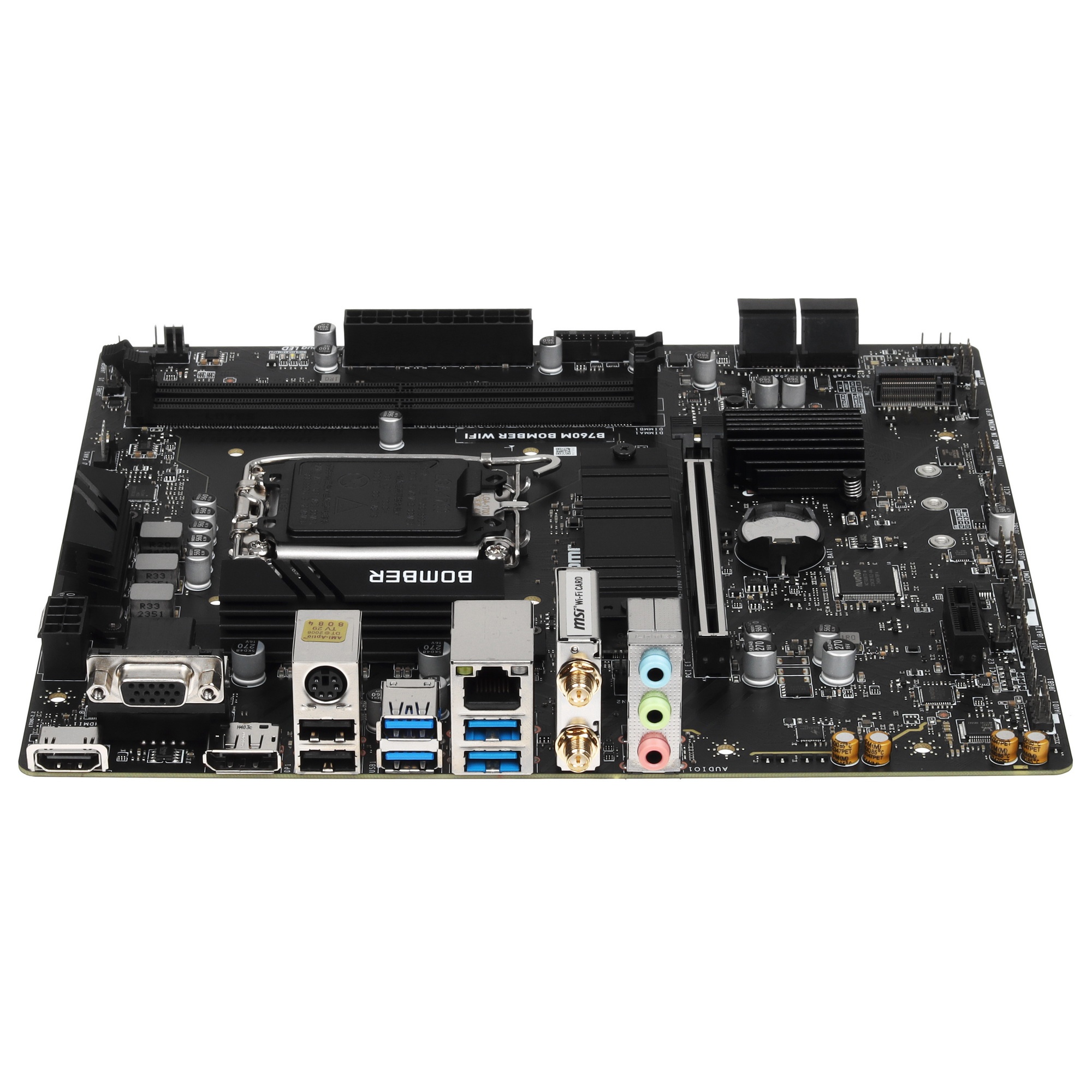 Материнская плата MSI B760M BOMBER WIFI Soc-1700 Intel B760 2xDDR5 mATX AC`97 8ch(7.1) 2.5Gg+VGA+HDM