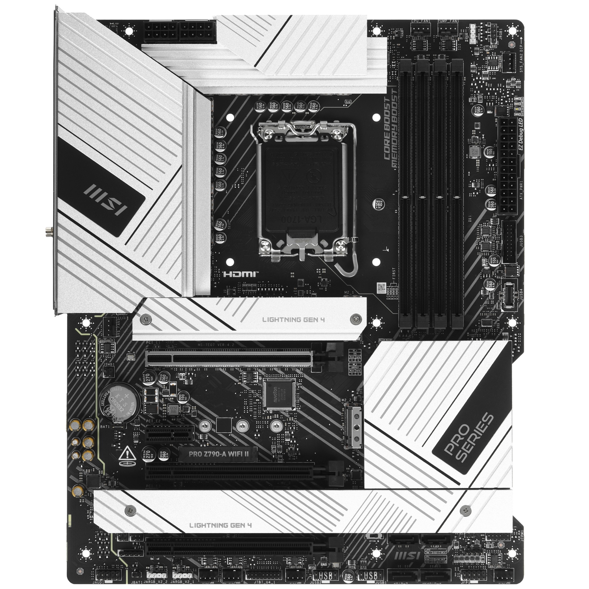 Материнская плата MSI PRO Z790-A WIFI II Soc-1700 Intel Z790 4xDDR5 ATX AC`97 8ch(7.1) 2.5Gg RAID+HD