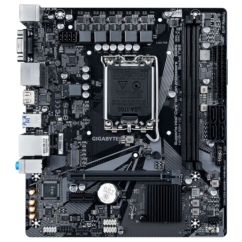 Материнская плата Gigabyte H610M S2H V2 DDR4, LGA 1700, Intel H610, 2xDDR4, 4xSATA, 1xM.2, 1xPCI-E 4