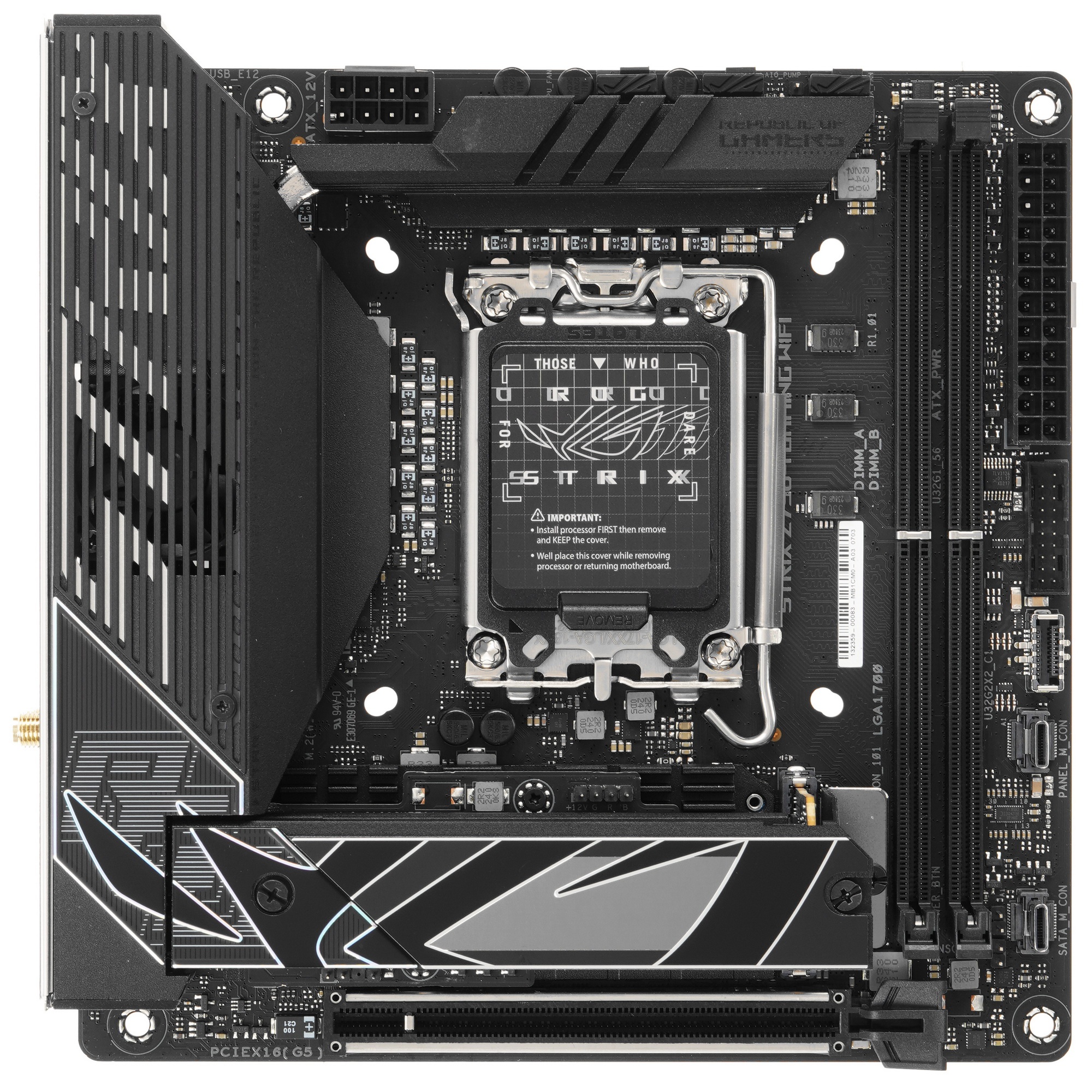 Материнская плата ASUS ROG STRIX Z790-I GAMING WIFI, LGA 1700, Intel Z790, 2xDDR5, 2xSATA, 2xM.2, 1x