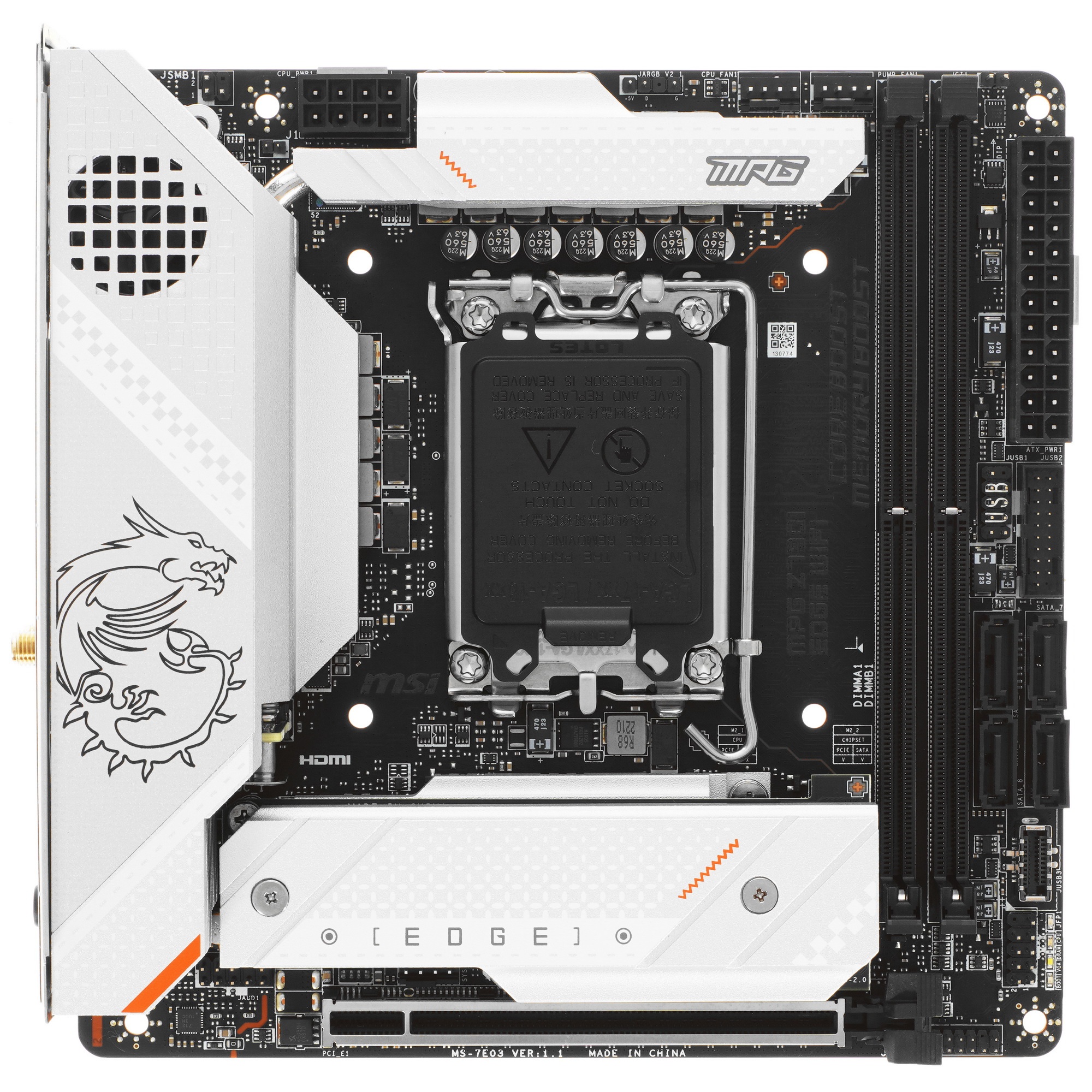 Материнская плата MSI MPG Z790I EDGE WIFI, LGA 1700,  Intel Z790, 2xDDR5, 4xSATA, 3xM.2, 1xPCIe 5.0