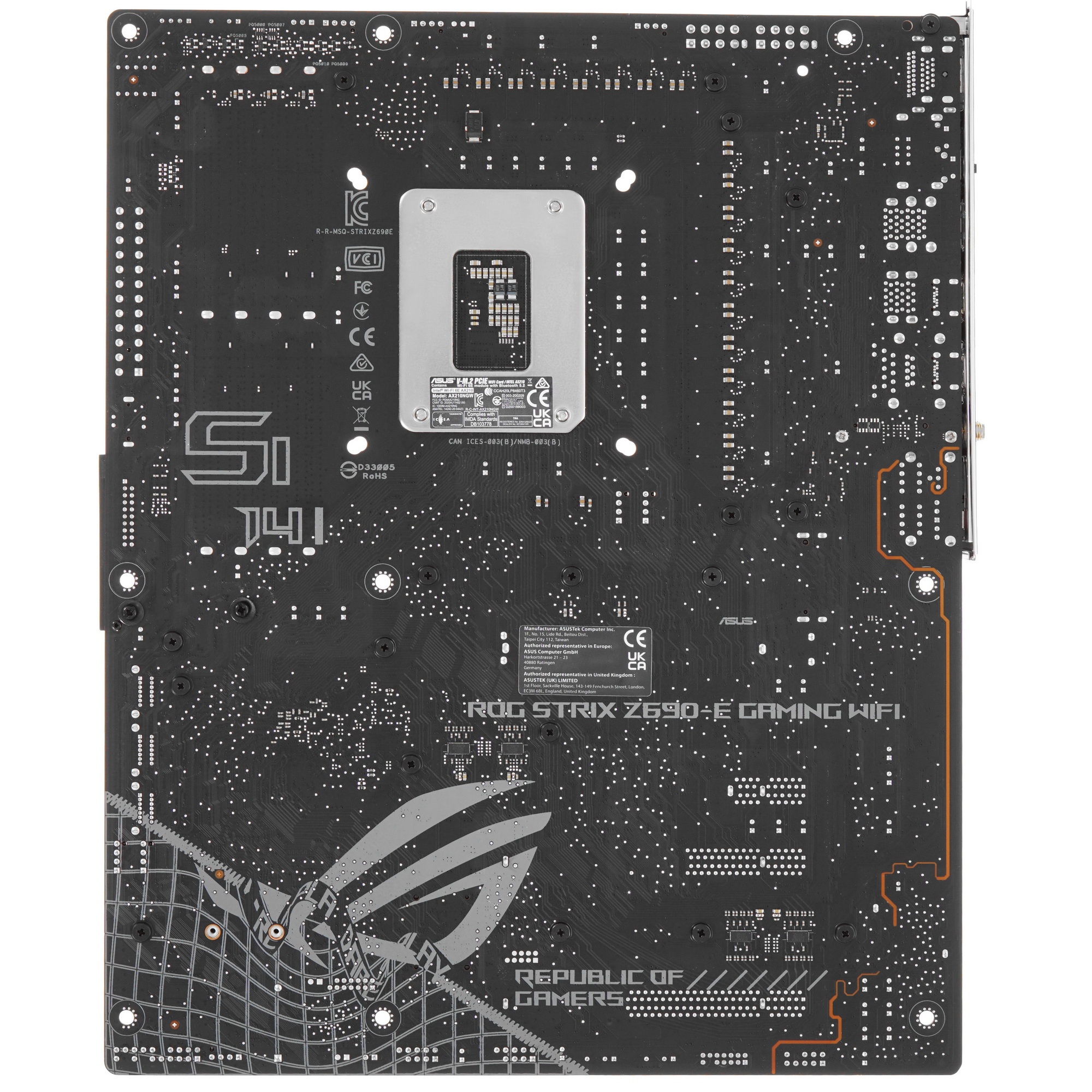 Материнская плата ASUS ROG STRIX Z690-E GAMING WIFI, LGA 1700, Intel Z690, 4xDDR5, 6xSATA, 3xM.2, 1x