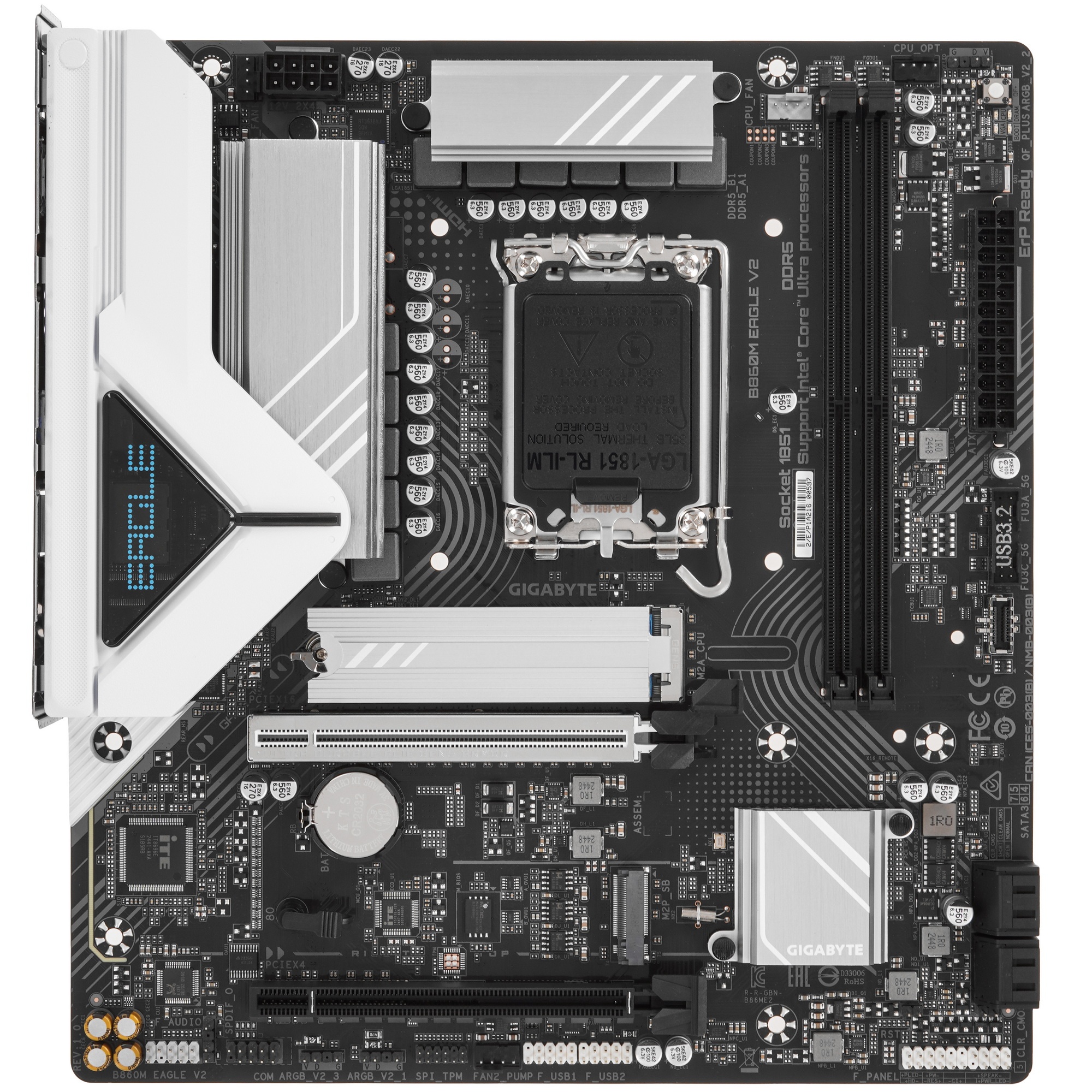 Материнская плата Gigabyte B860M EAGLE V2 LGA 1851, Intel B860, 2xDDR5-6400MHz, 2xPCI-Ex16, 2xM.2, m