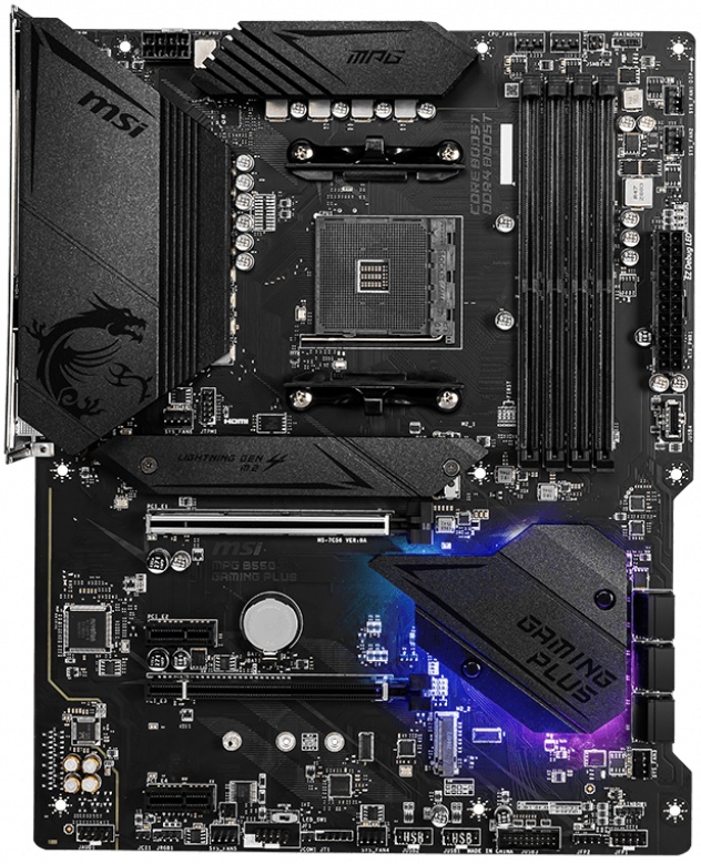 Материнская плата MSI MPG B550 GAMING PLUS, AM4, AMD B550, 4xDDR4, 6xSATA, 2xM.2, 1xPCI-E 4.0 x16, 1