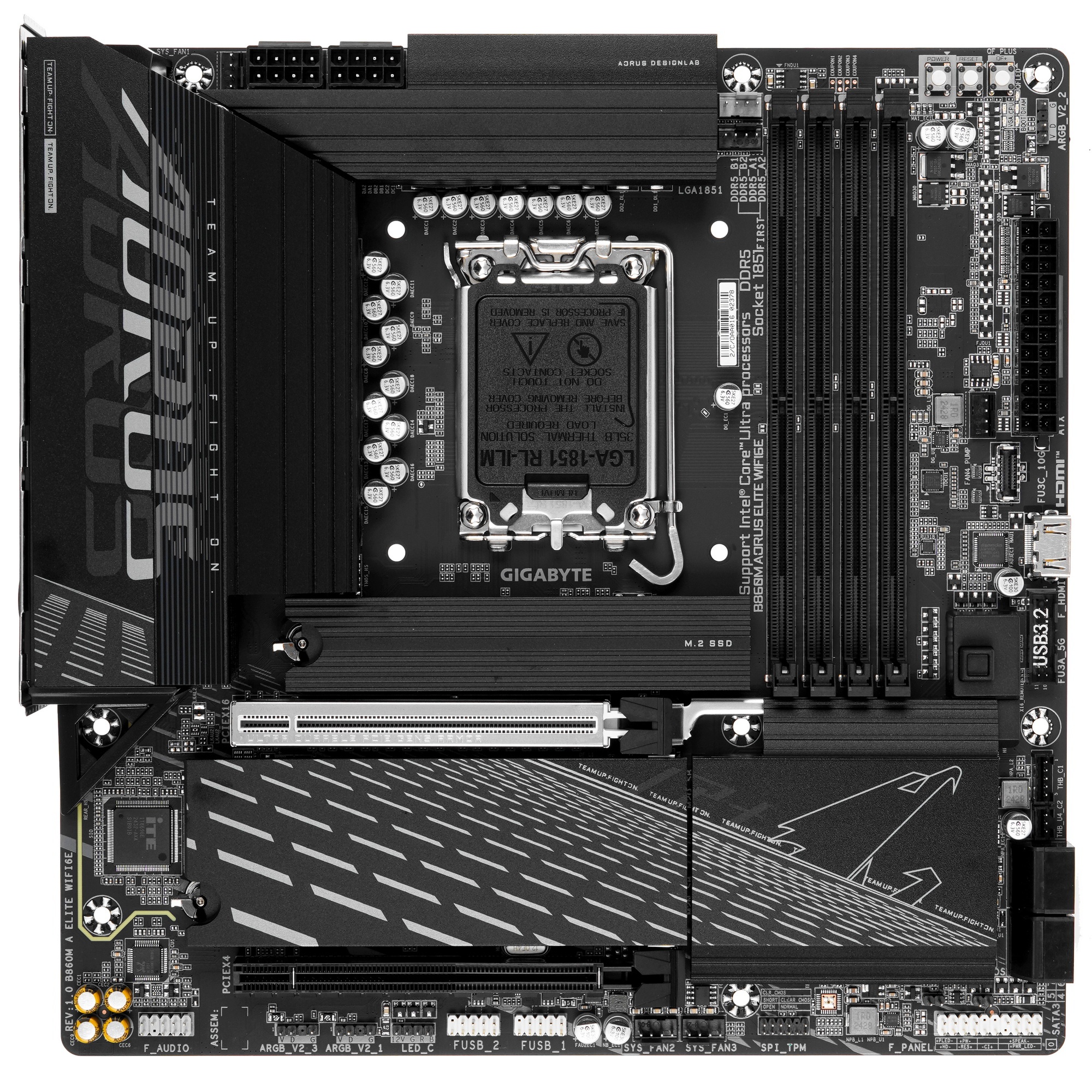 Материнская плата Gigabyte B860M AORUS ELITE WIFI6E, LGA 1851, Intel B860, 4xDDR5, 4xSATA, 3xM.2, 1x