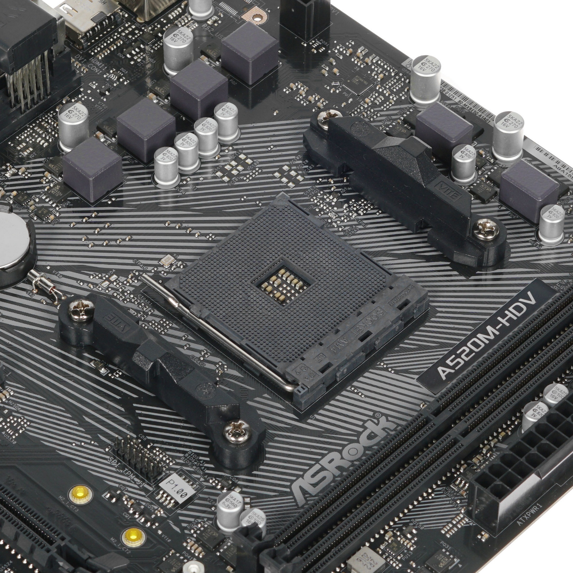 Материнская плата ASRock A520M-HDV, AM4, AMD A520, 2xDDR4, 4xSATA, 1xM.2, 1xPCIe 3.0 x16, 1xPCIe 3.0