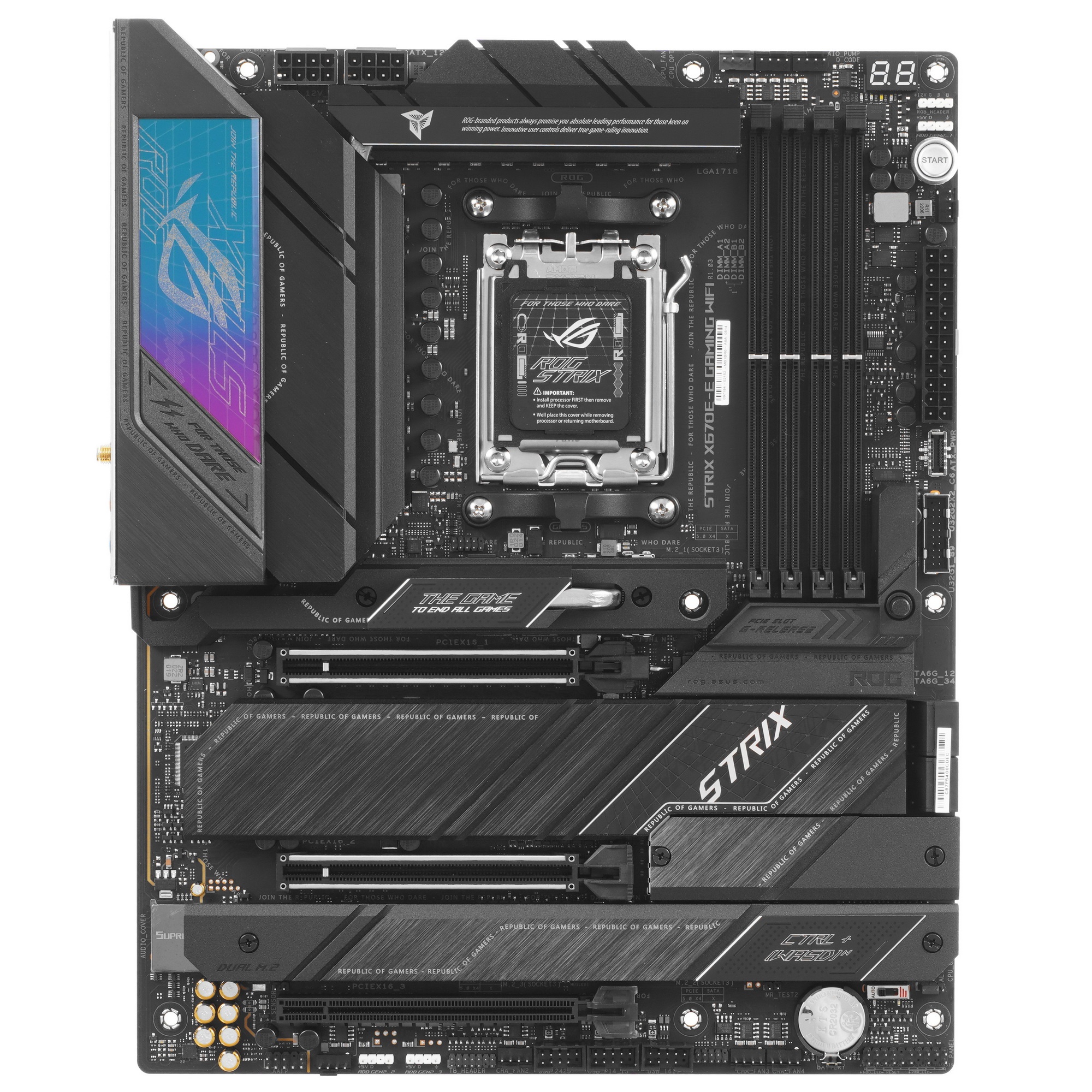 Материнская плата ASUS ROG STRIX X670E-E GAMING WIFI, AM5, AMD X670, 4xDDR5, 4xSATA, 4xM.2, 1xPCI-E