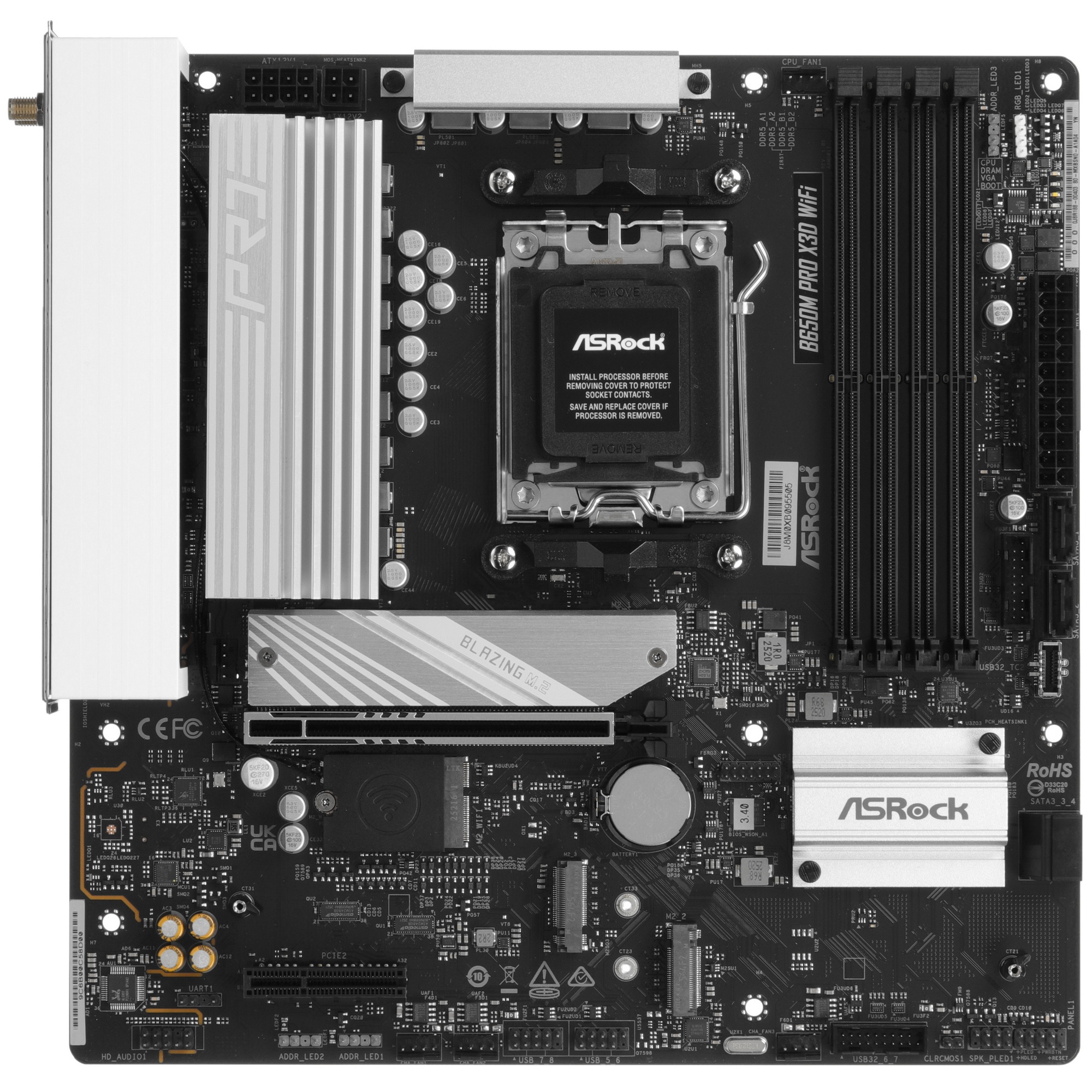 Материнская плата Asrock B650M PRO X3D WIFI Socket AM5 AMD B650 4xDDR5 mATX AC`97 8ch(7.1) 2.5Gg RAI